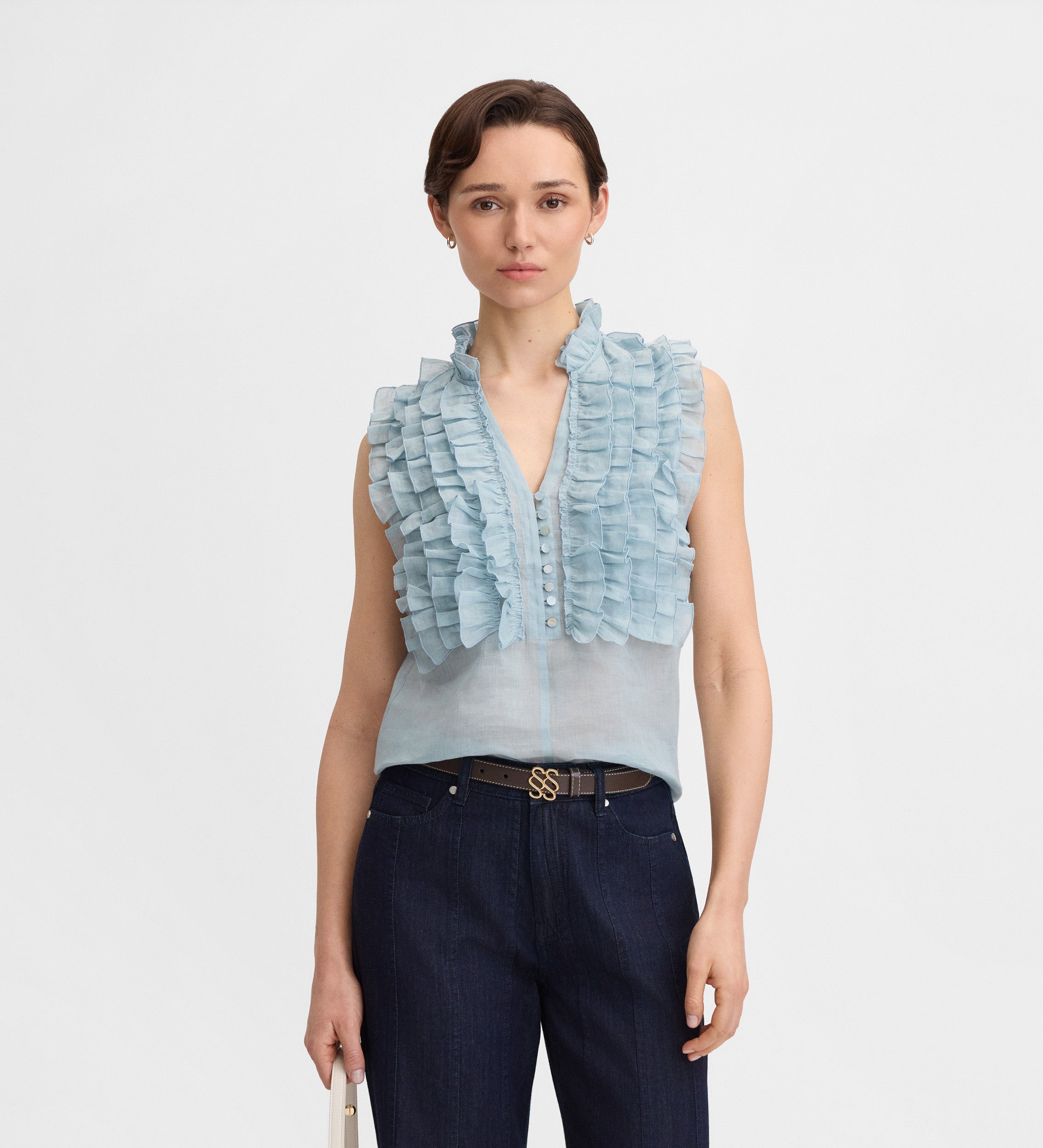Blusa lino volantes