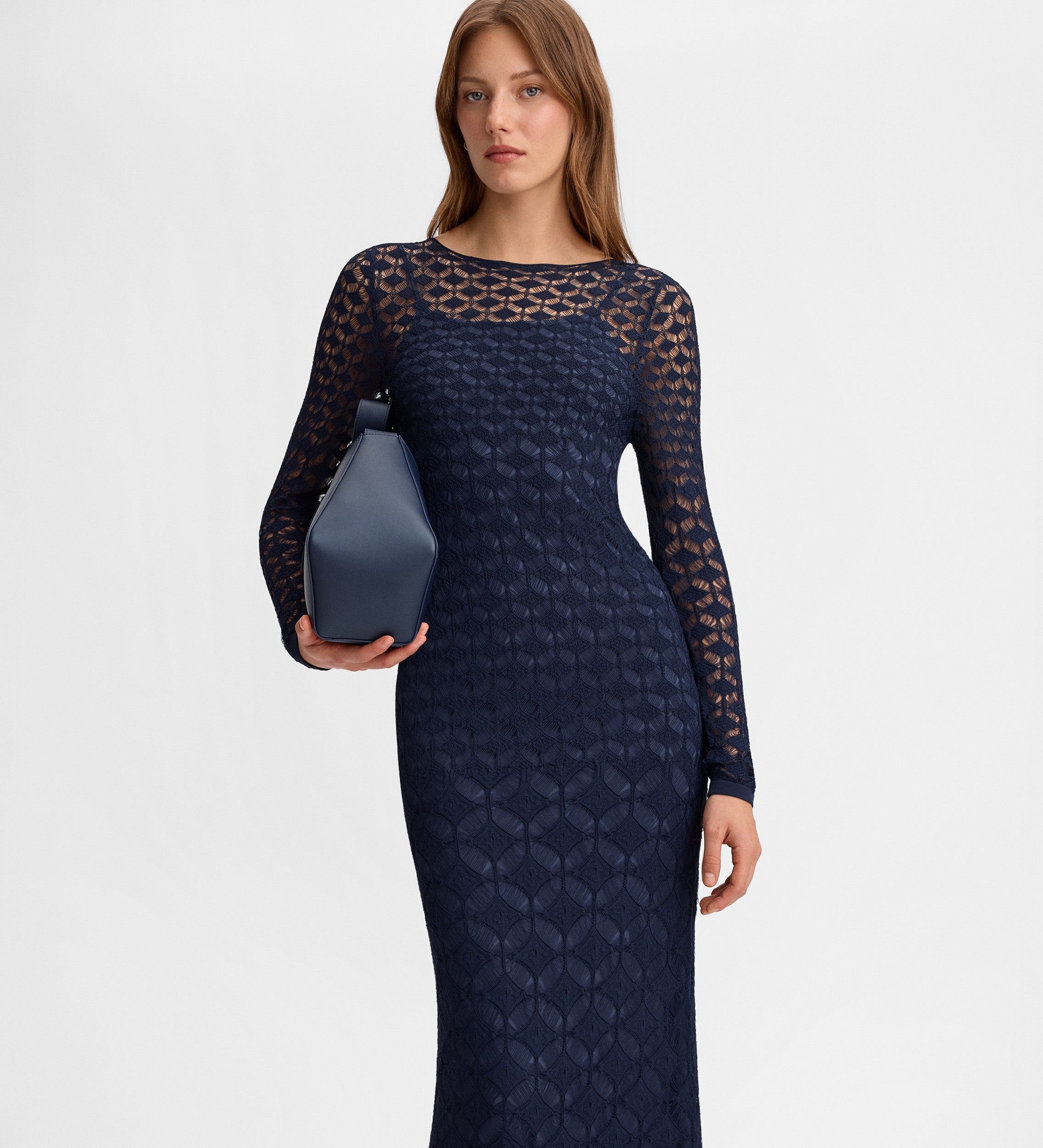 Vestido largo calado