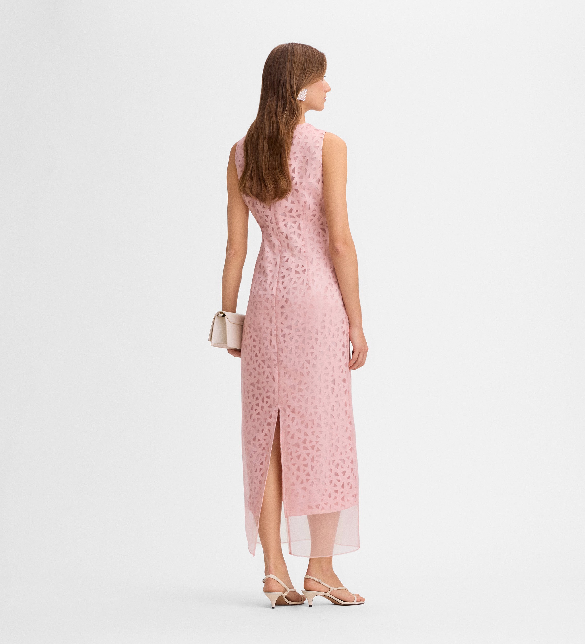 Vestido satén troquelado