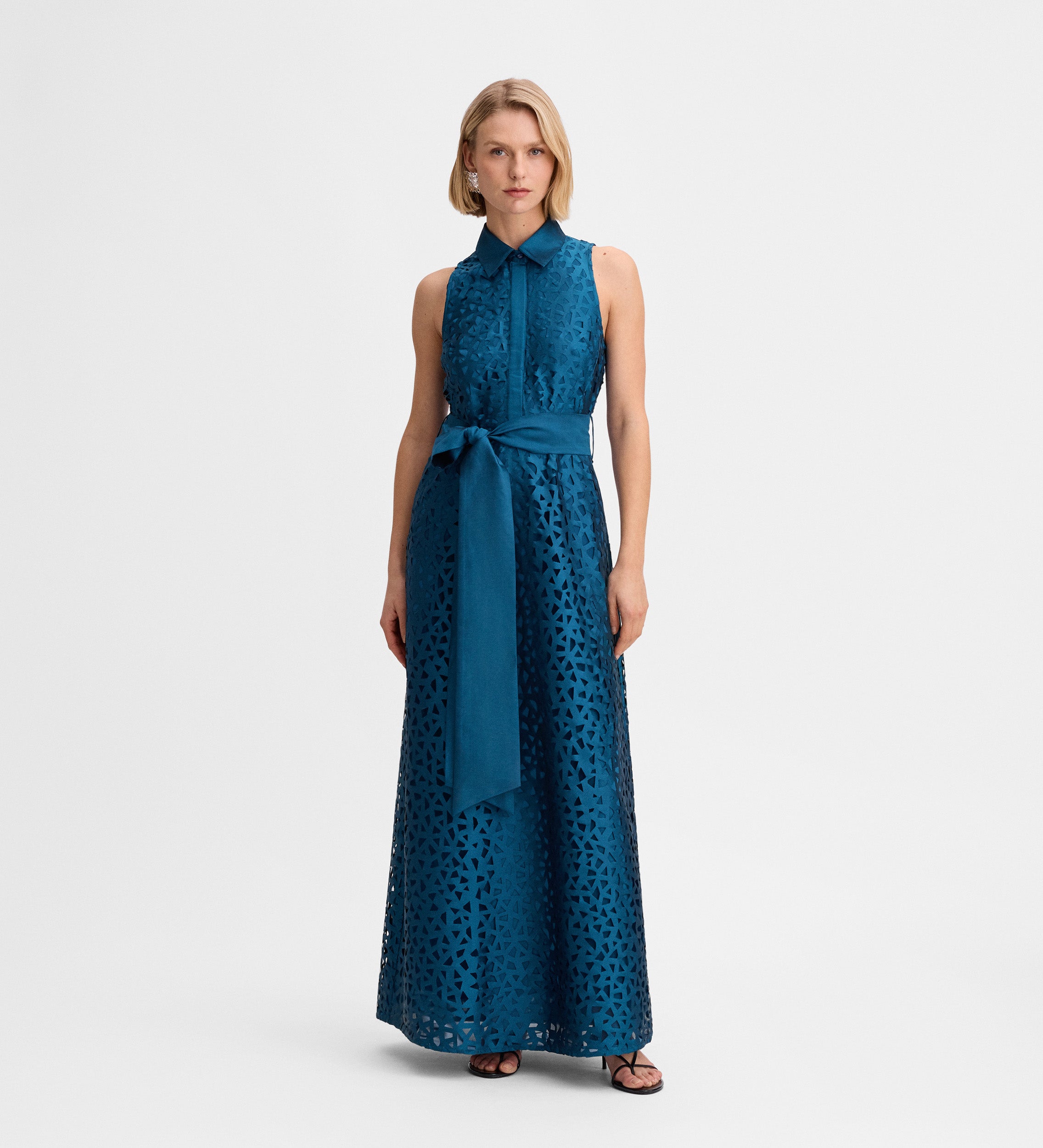Vestido largo tafetán