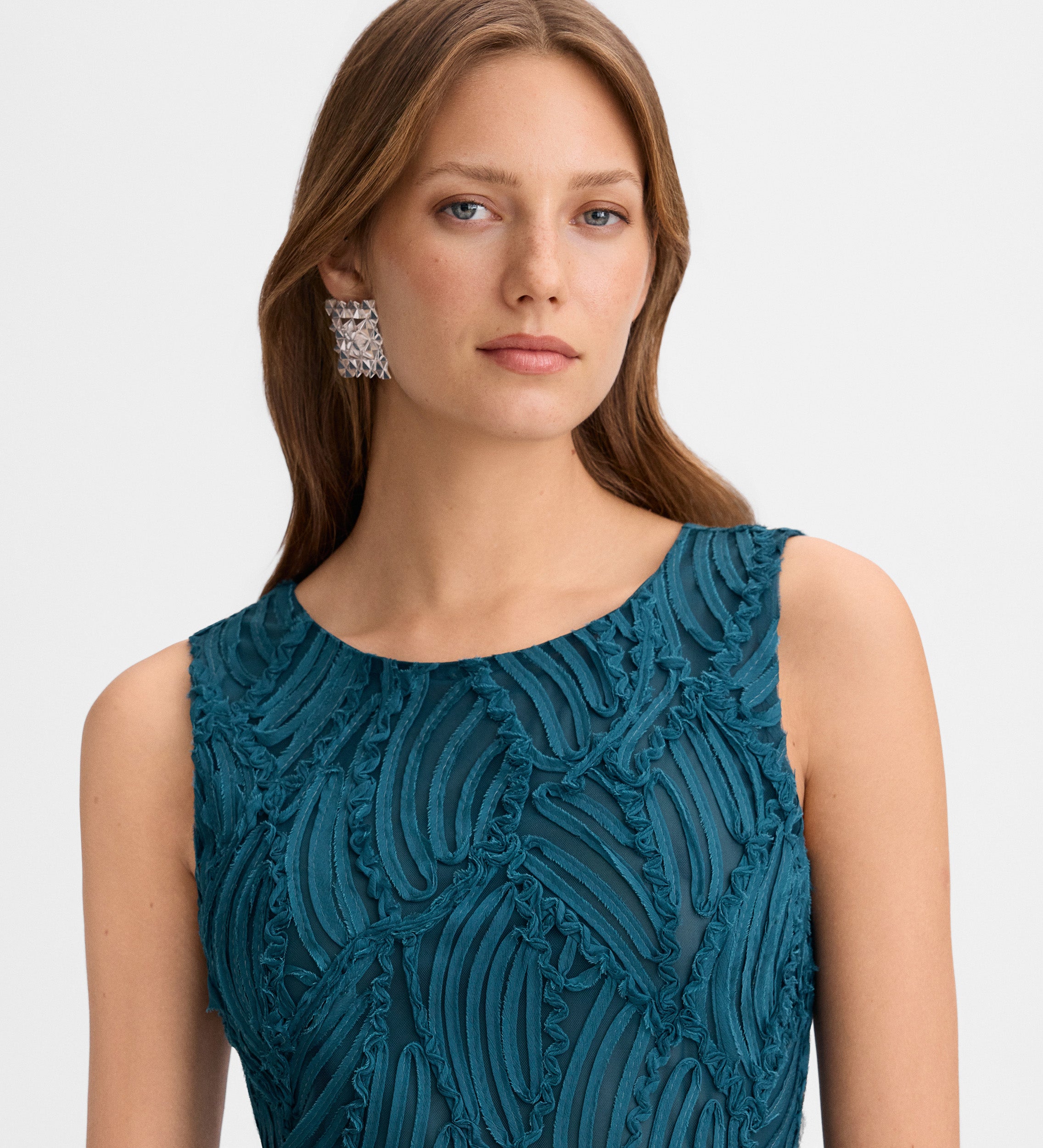 Vestido largo flecos