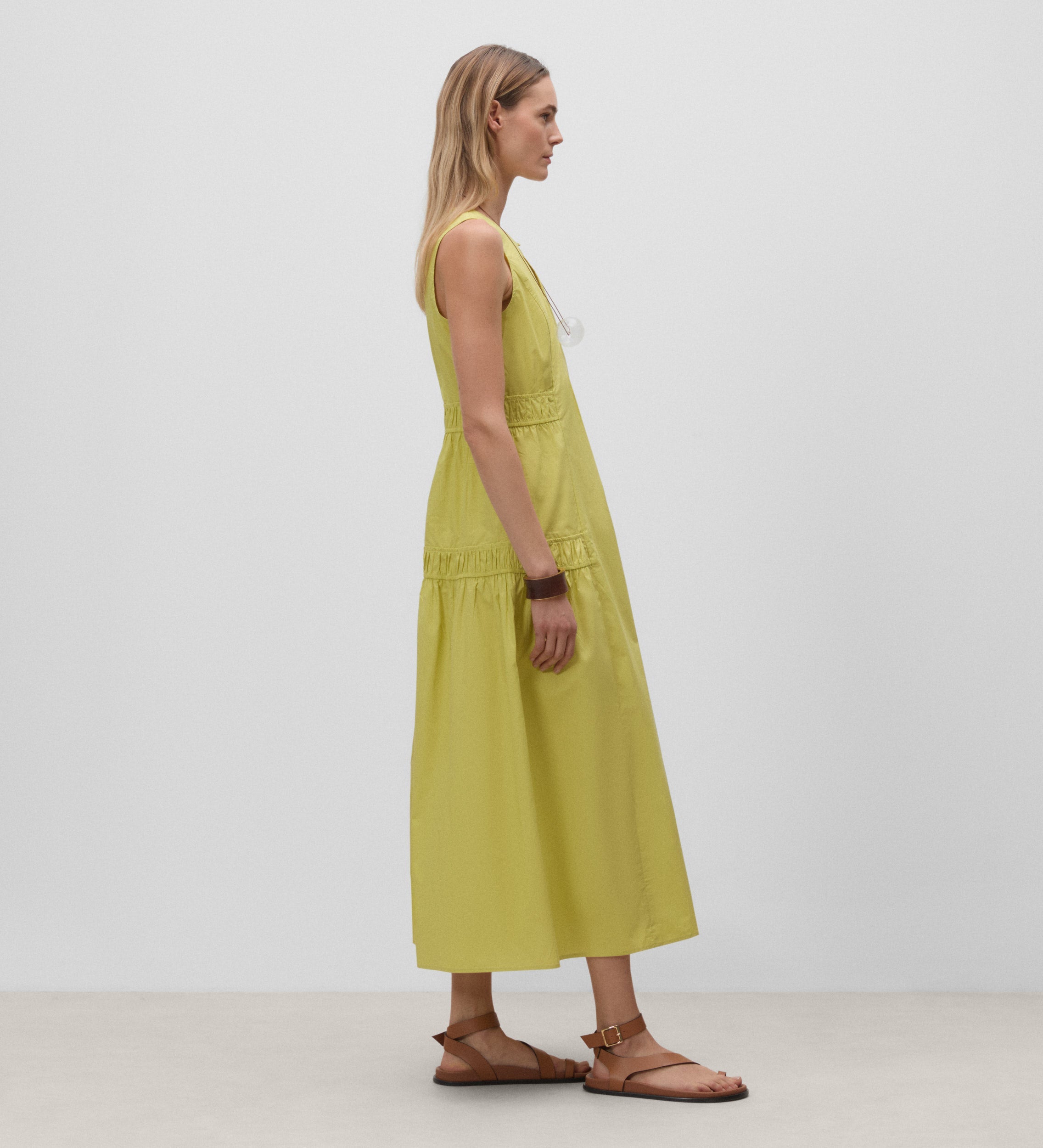 Dress with gathered floors