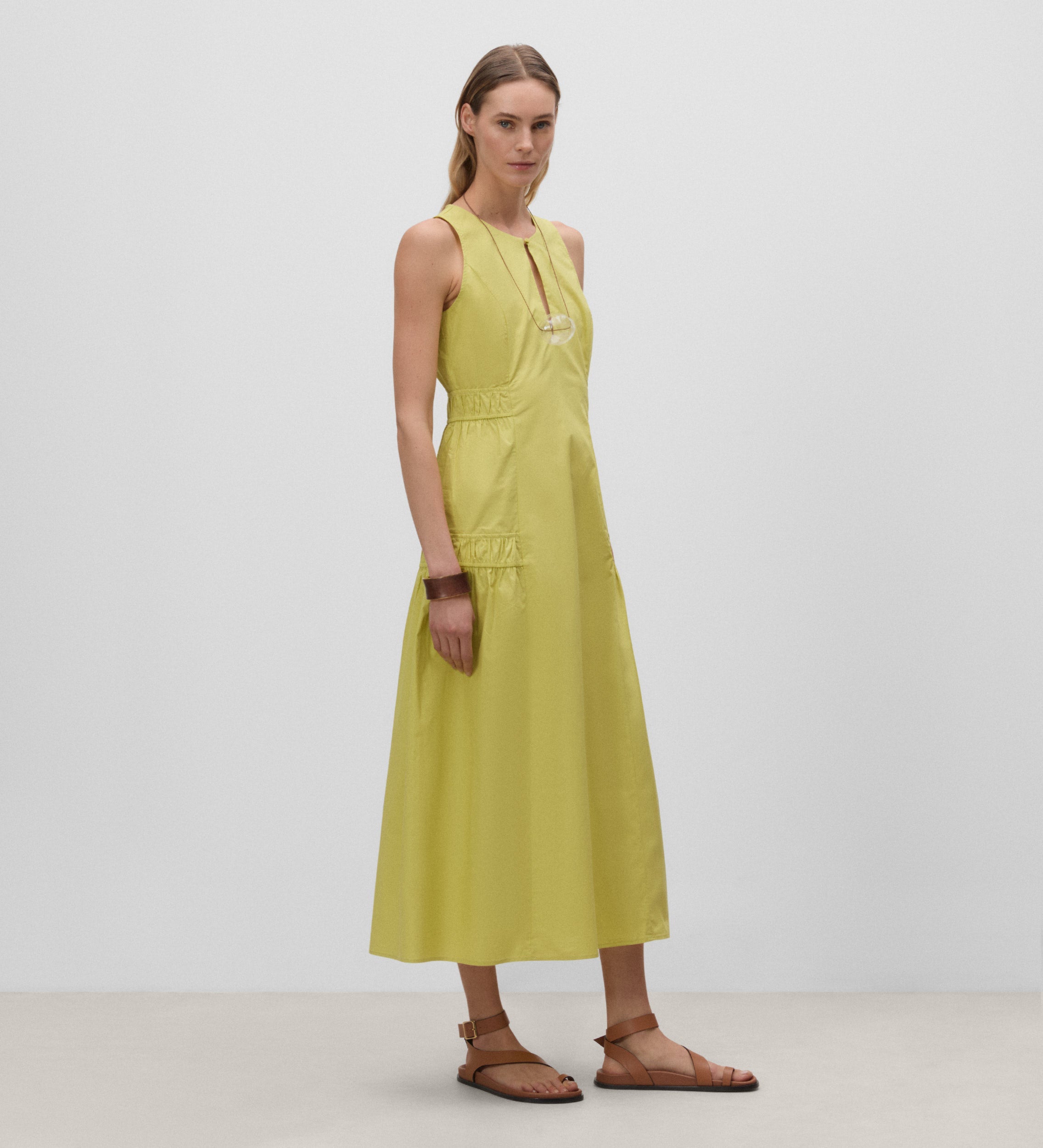 Dress with gathered floors