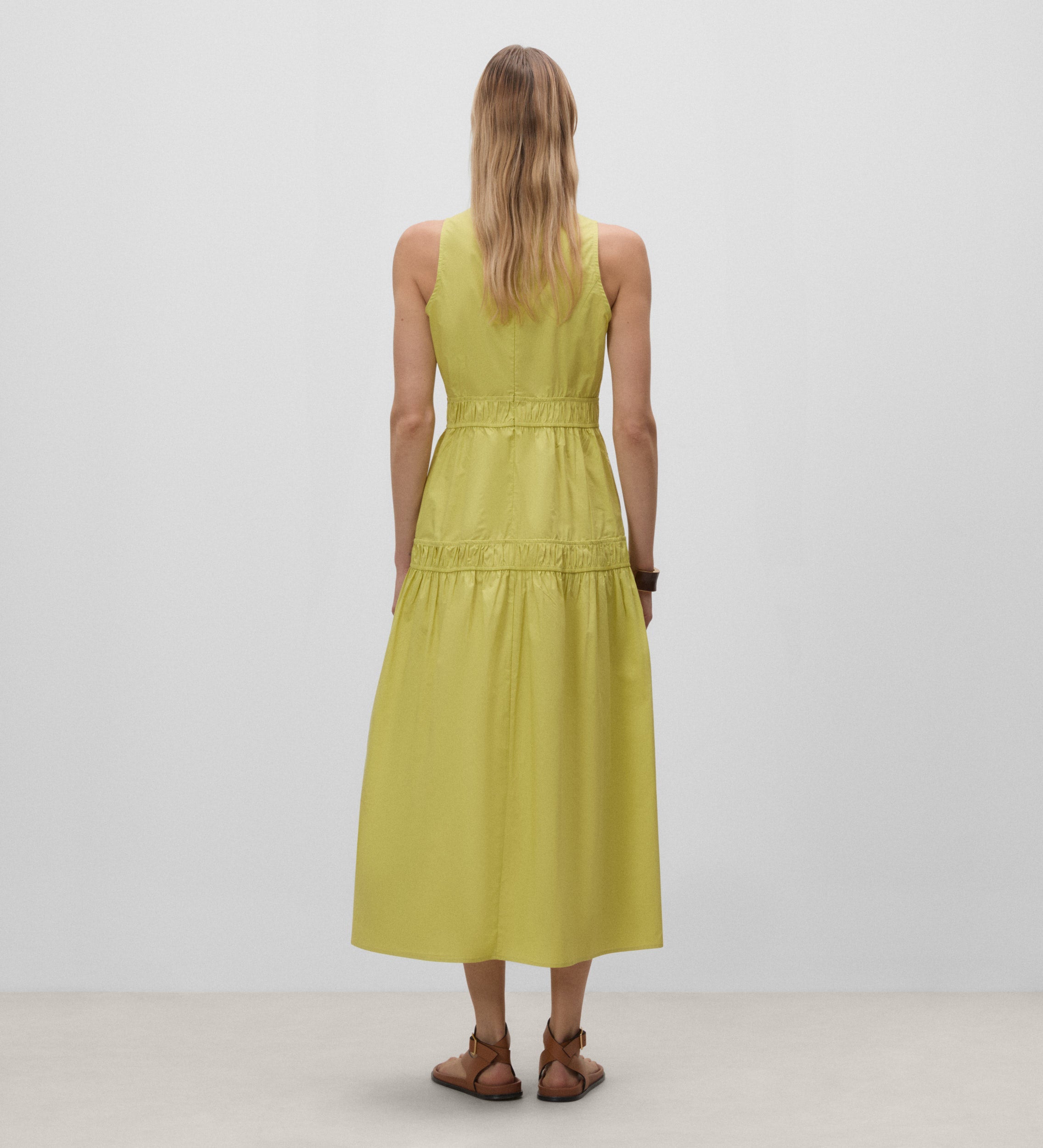 Dress with gathered floors