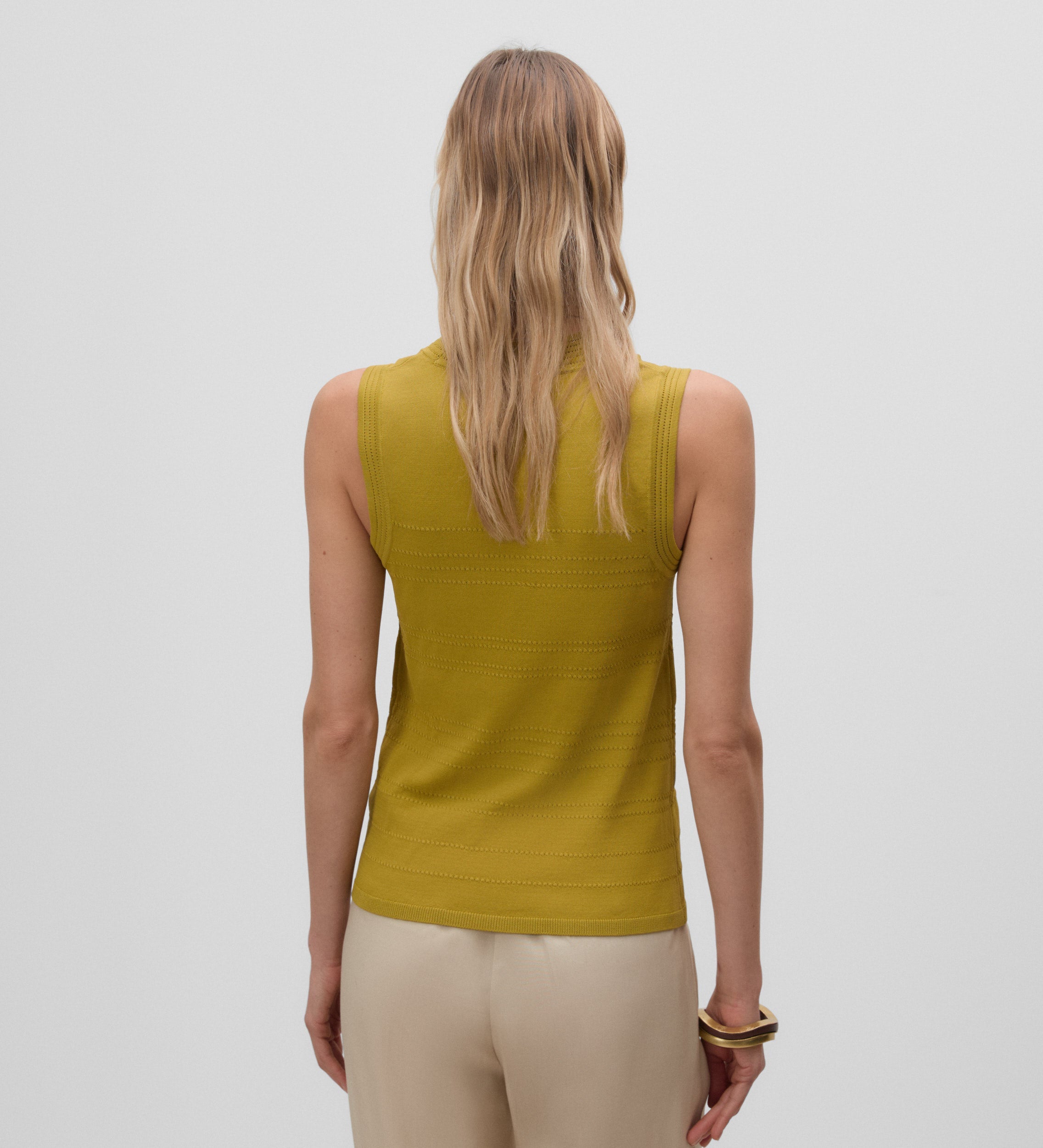 Micro openwork knit top