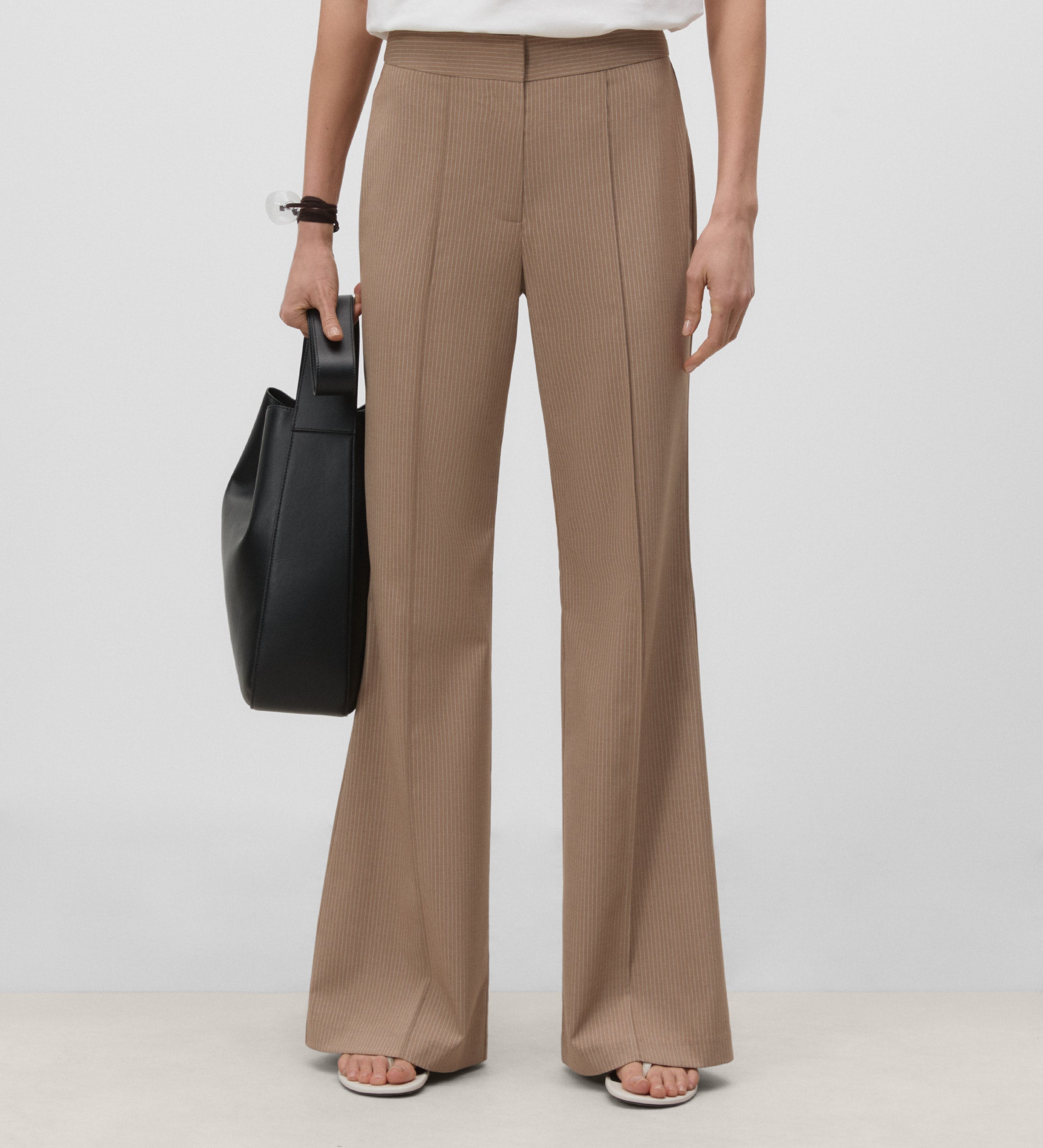 Flared striped trousers