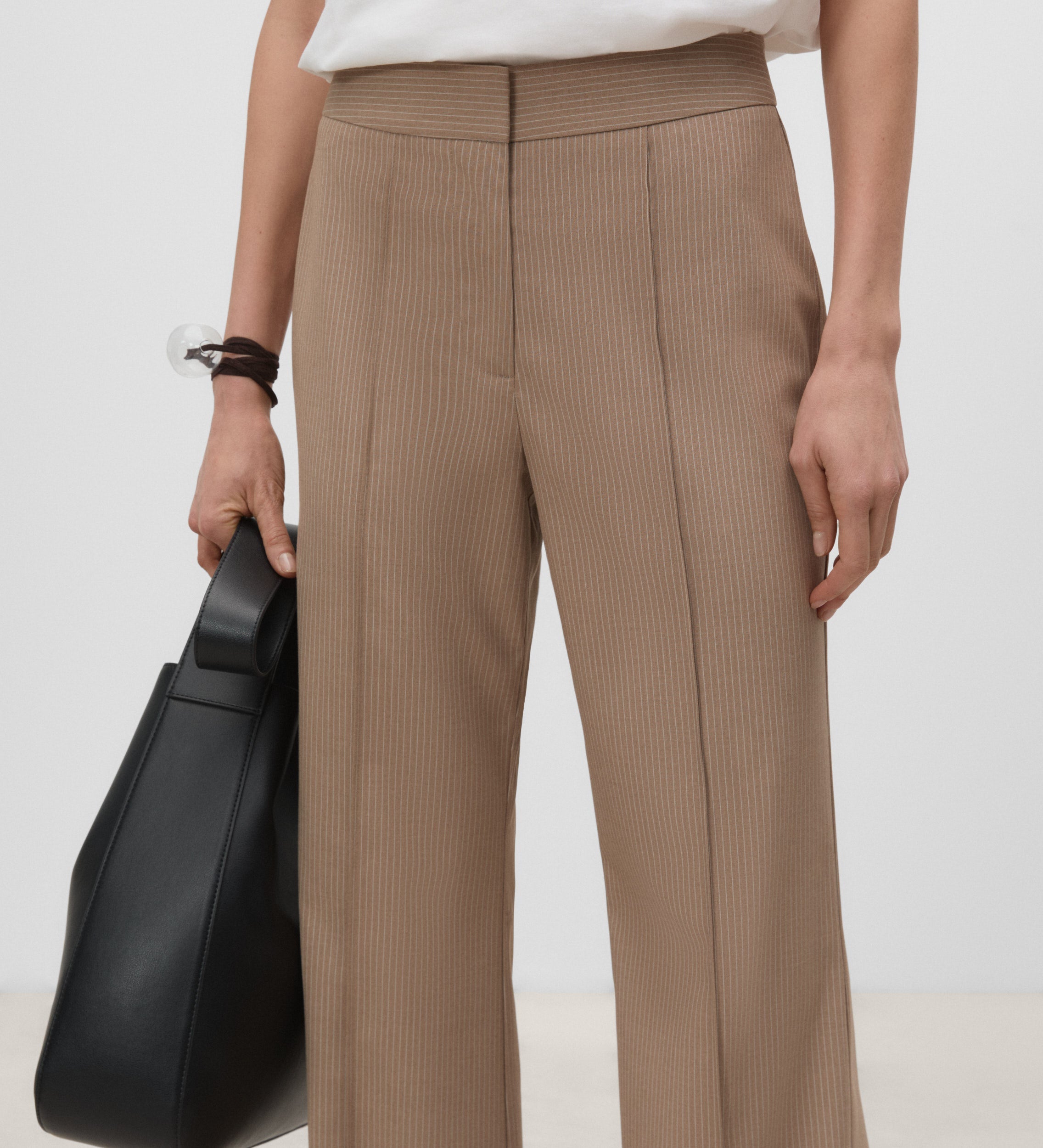 Flared striped trousers