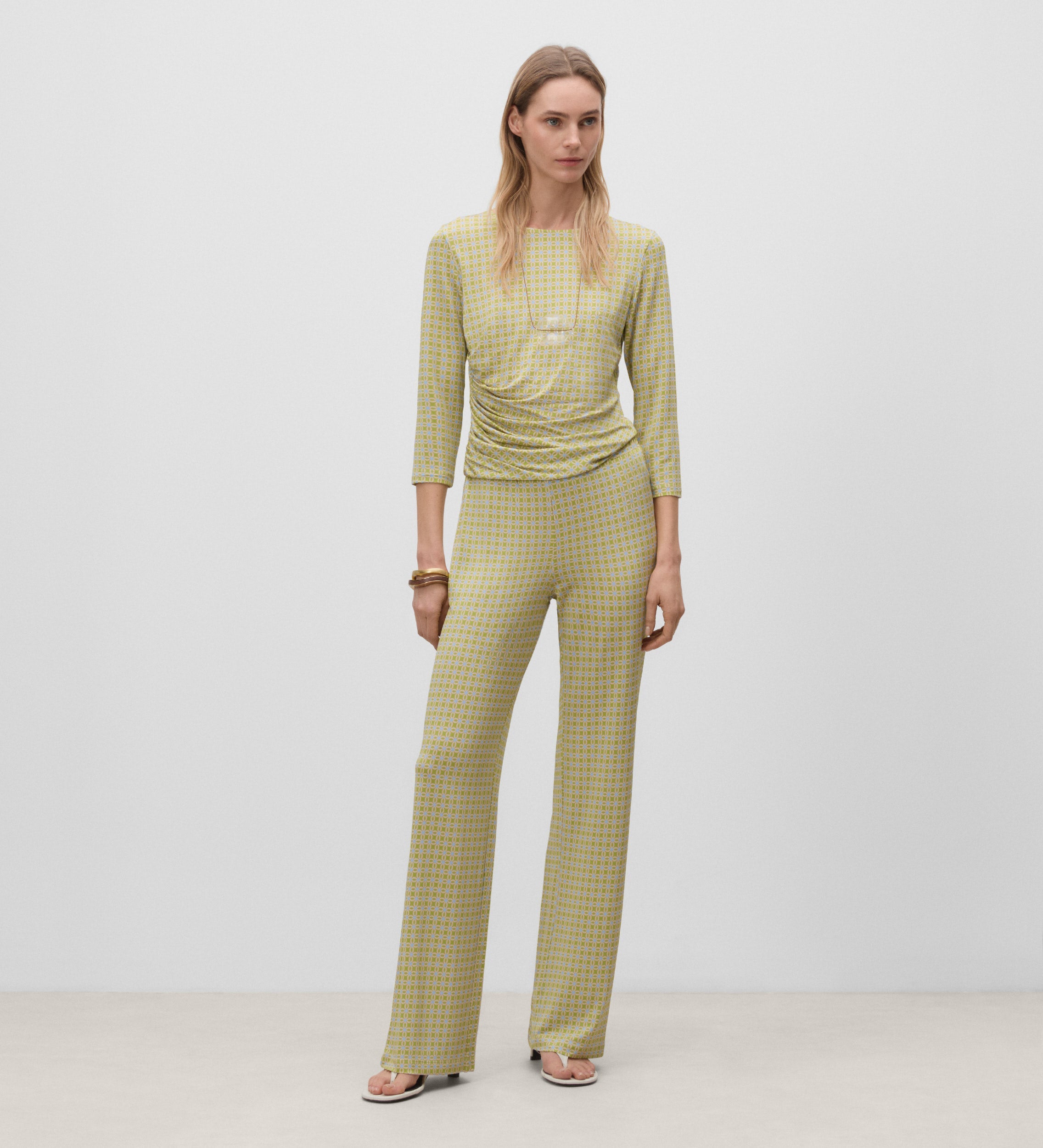 Printed stretch pants