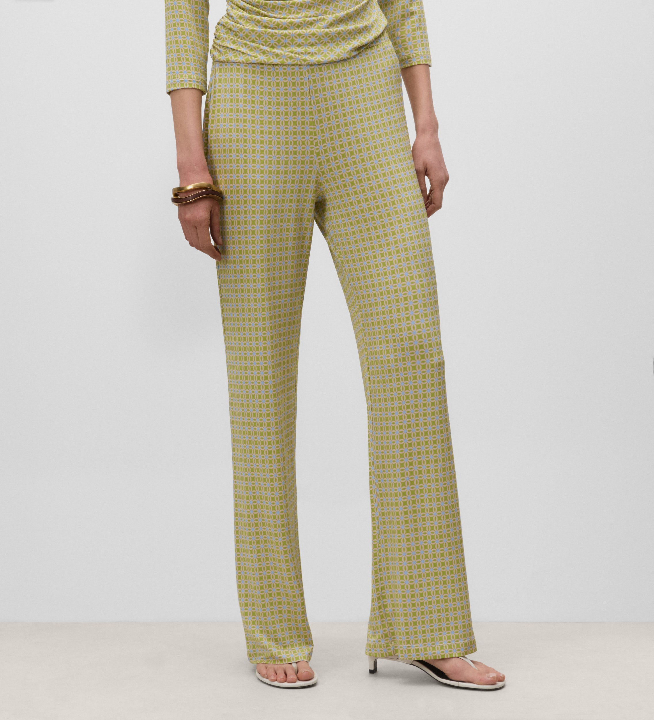 Printed stretch pants