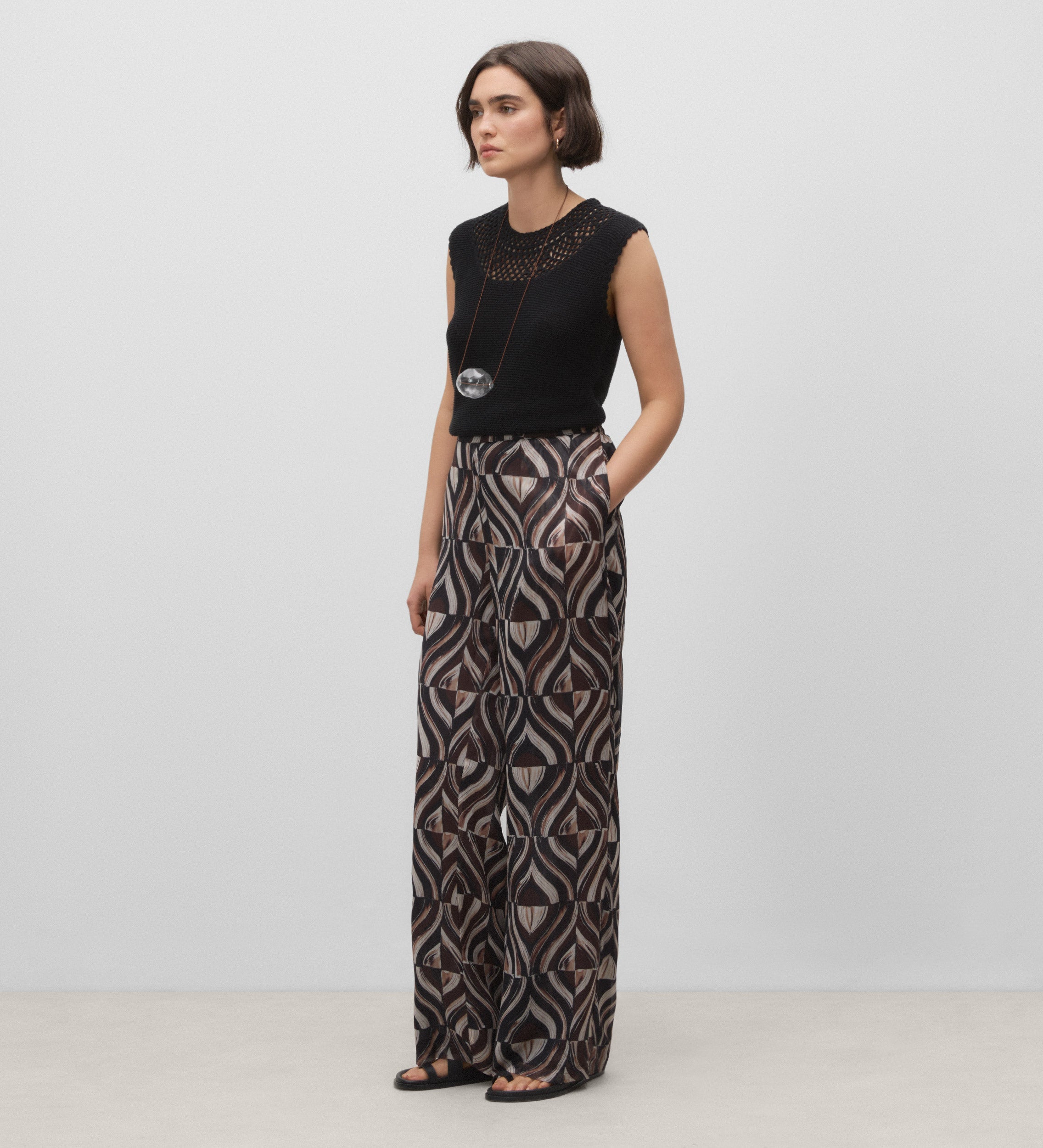 Flowy printed trousers