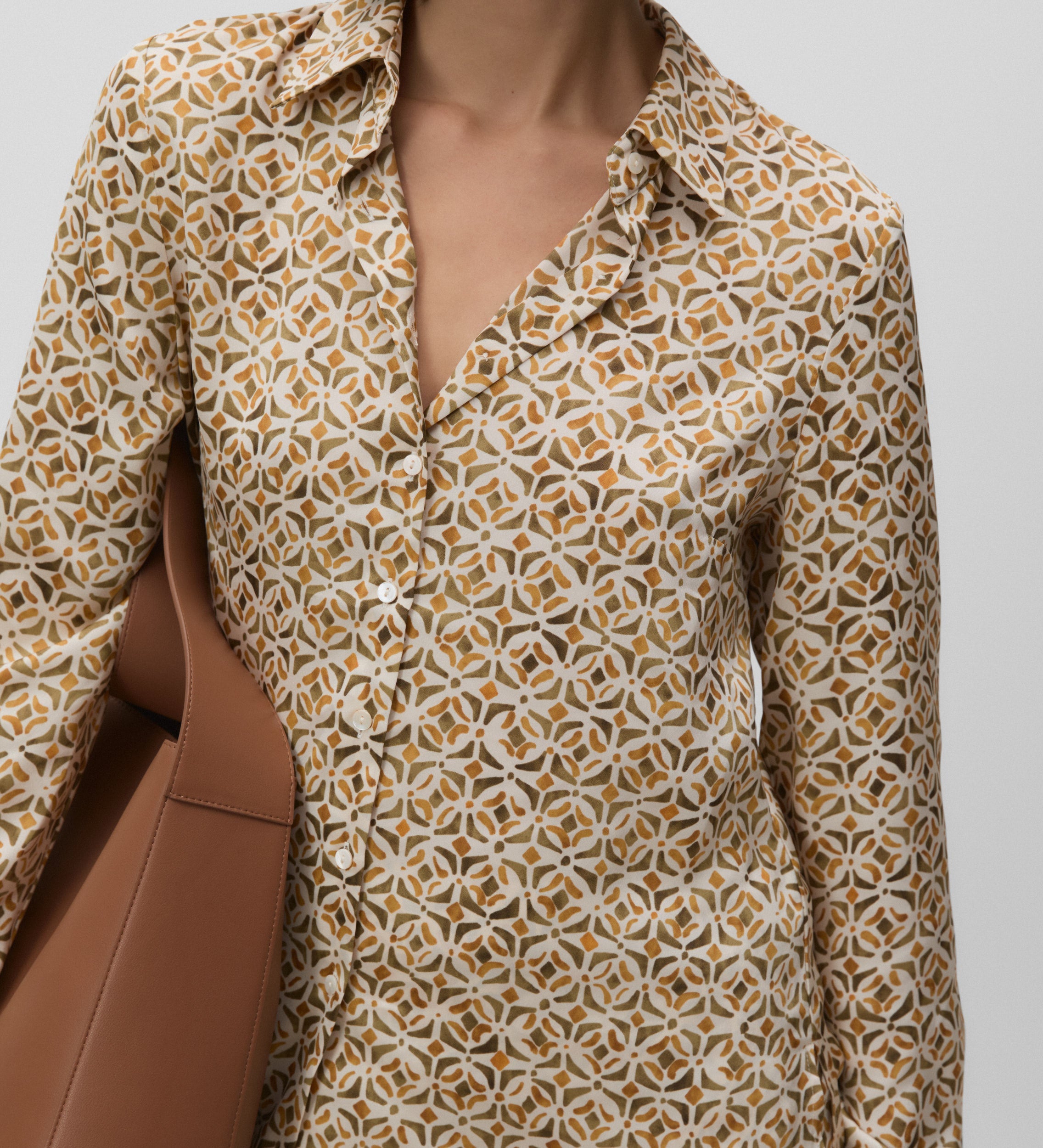 Printed straight shirt