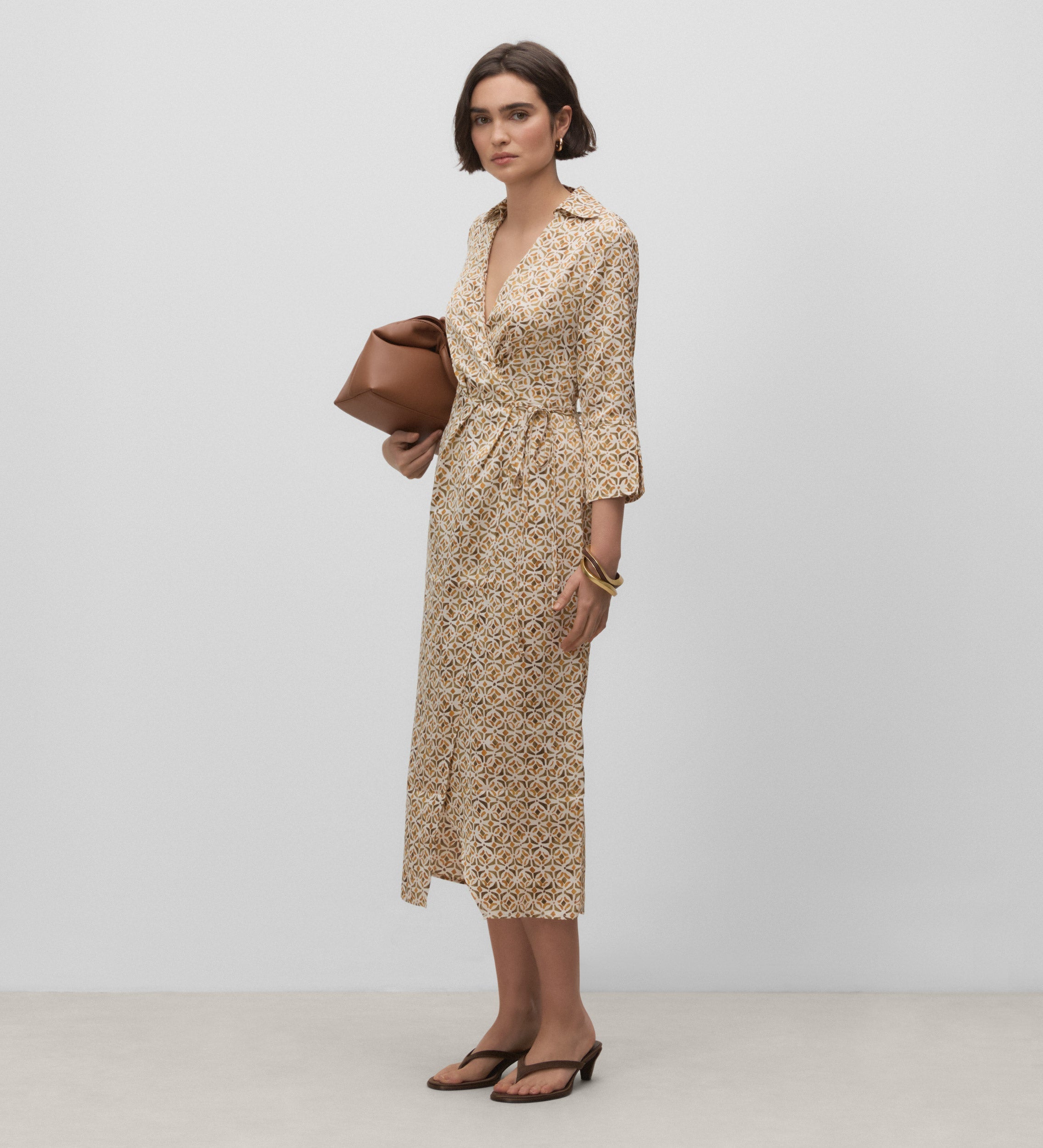 Printed wrap dress