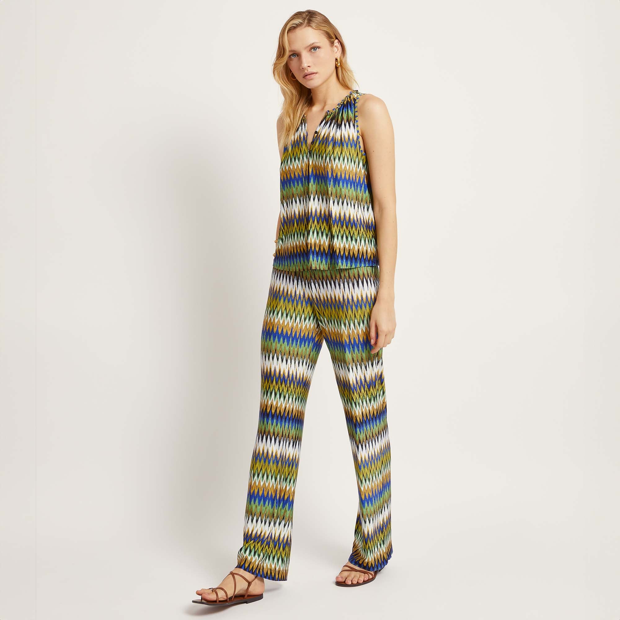 Pantalon stretch imprimé