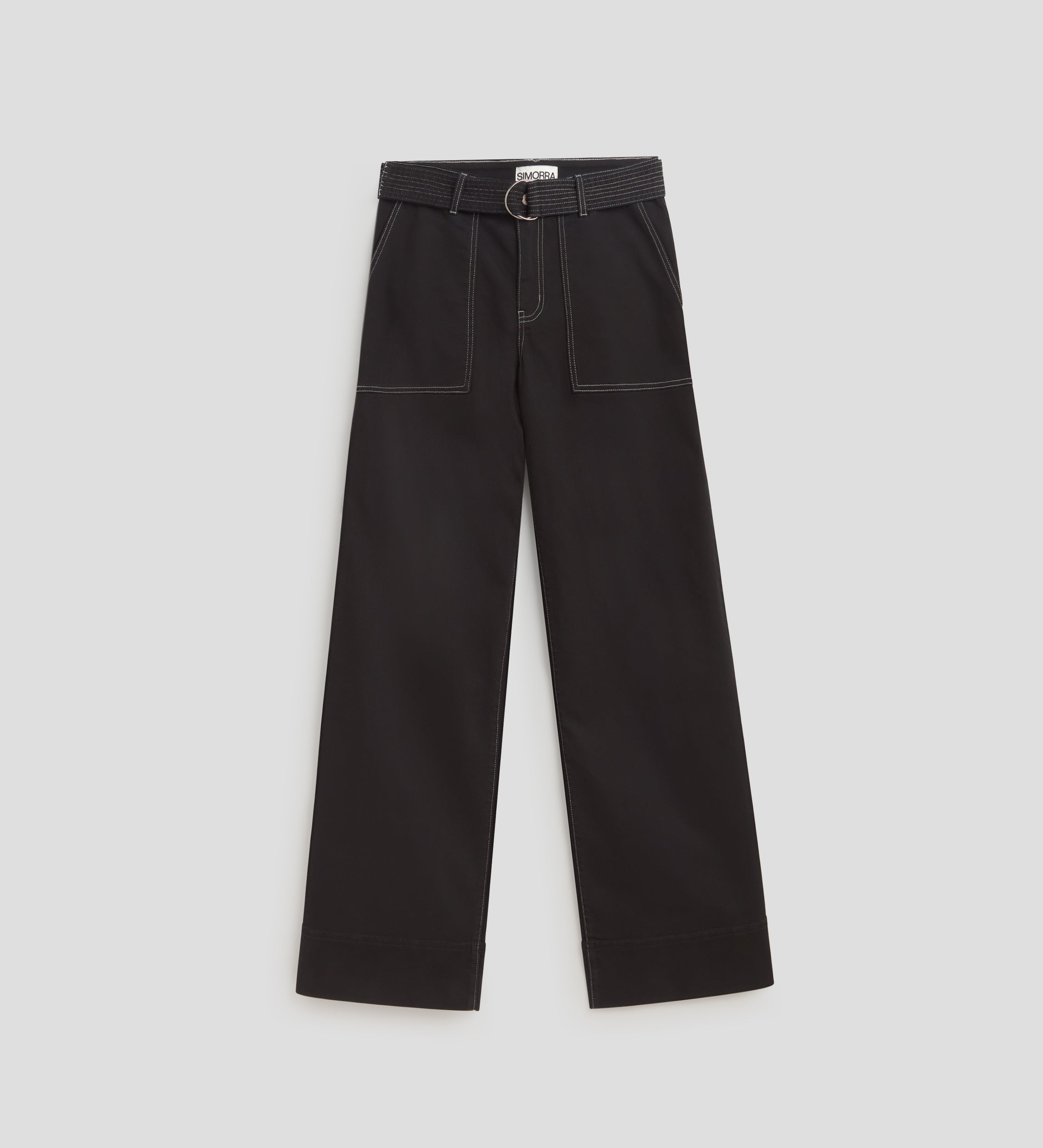 Pantalón denim pespuntes