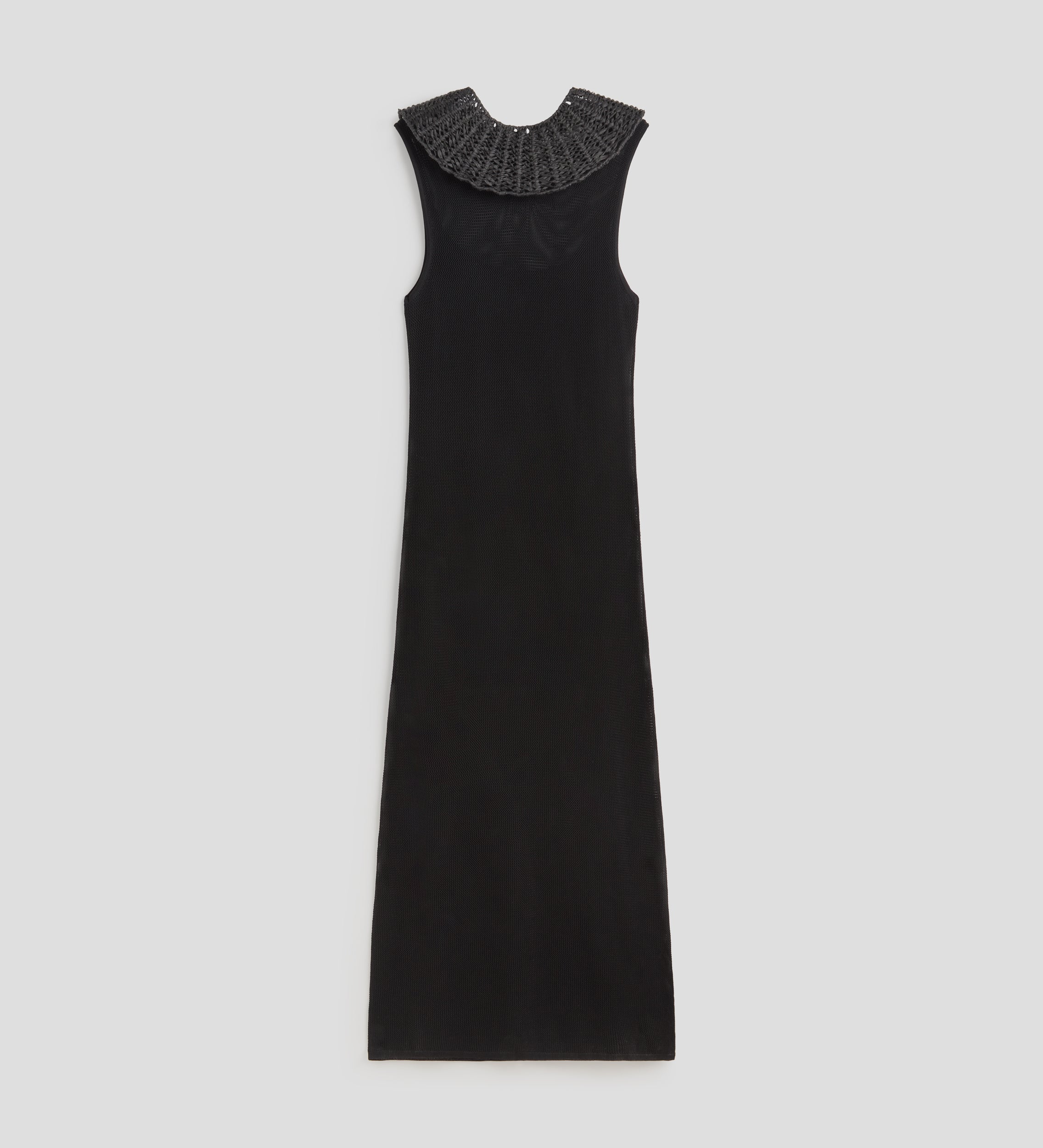 Vestido punto cuello rafia