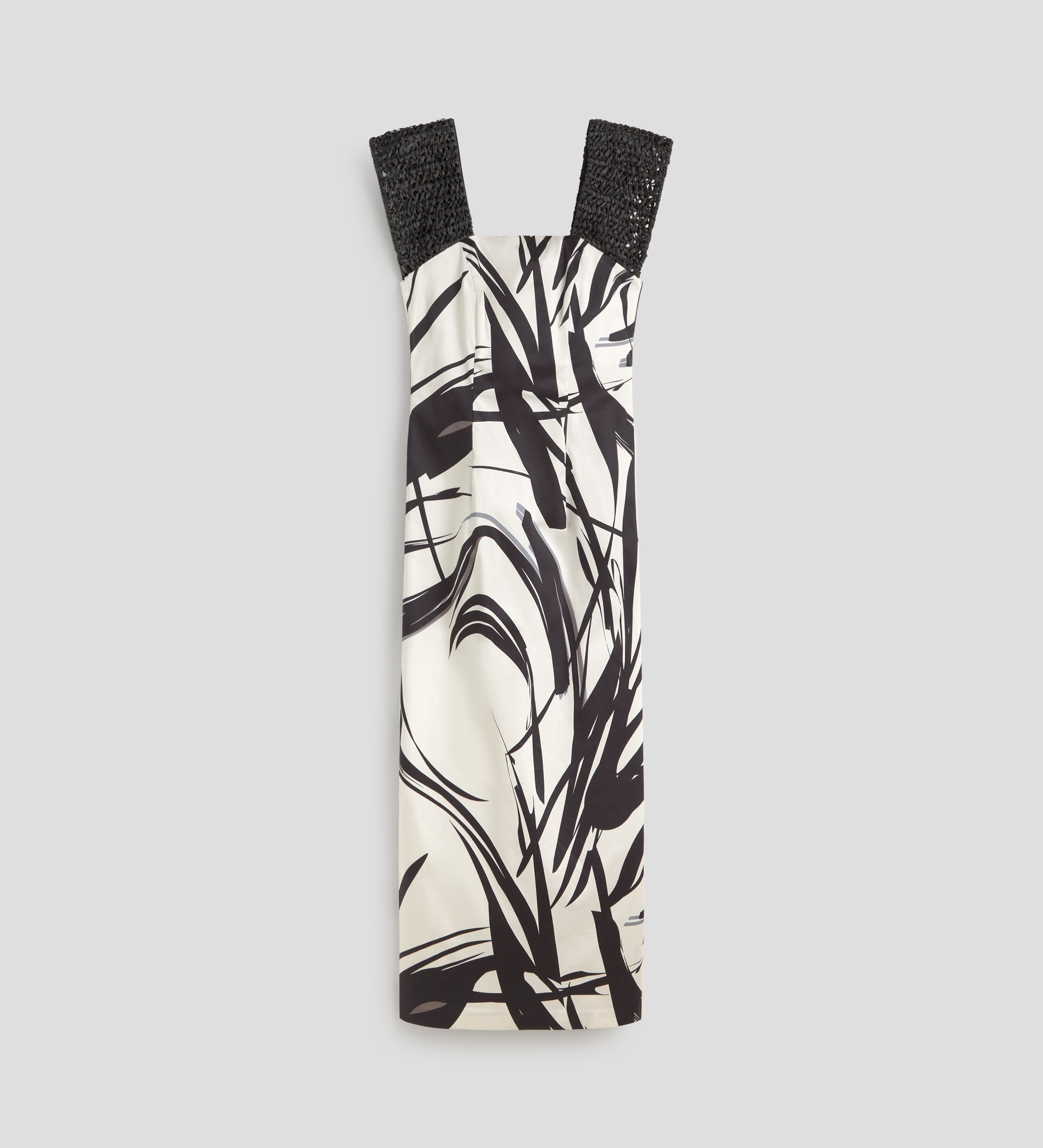 Vestido hombros rafia