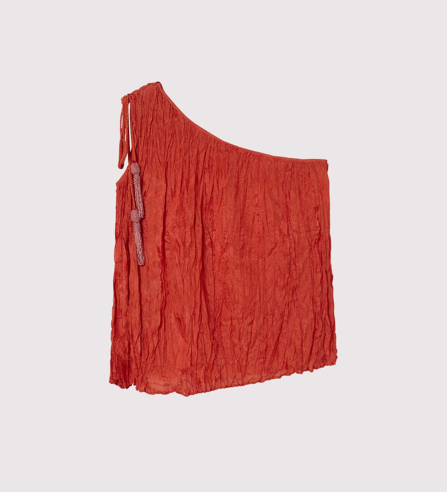 Manual pleated asymmetric top
