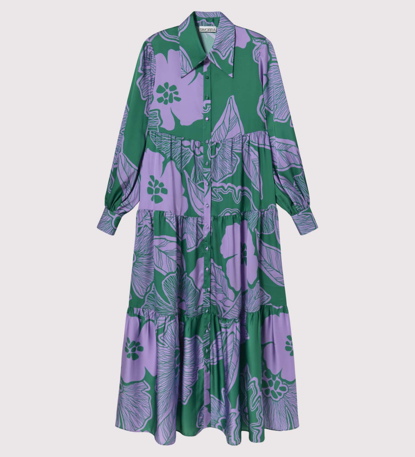 Robe chemise satinée