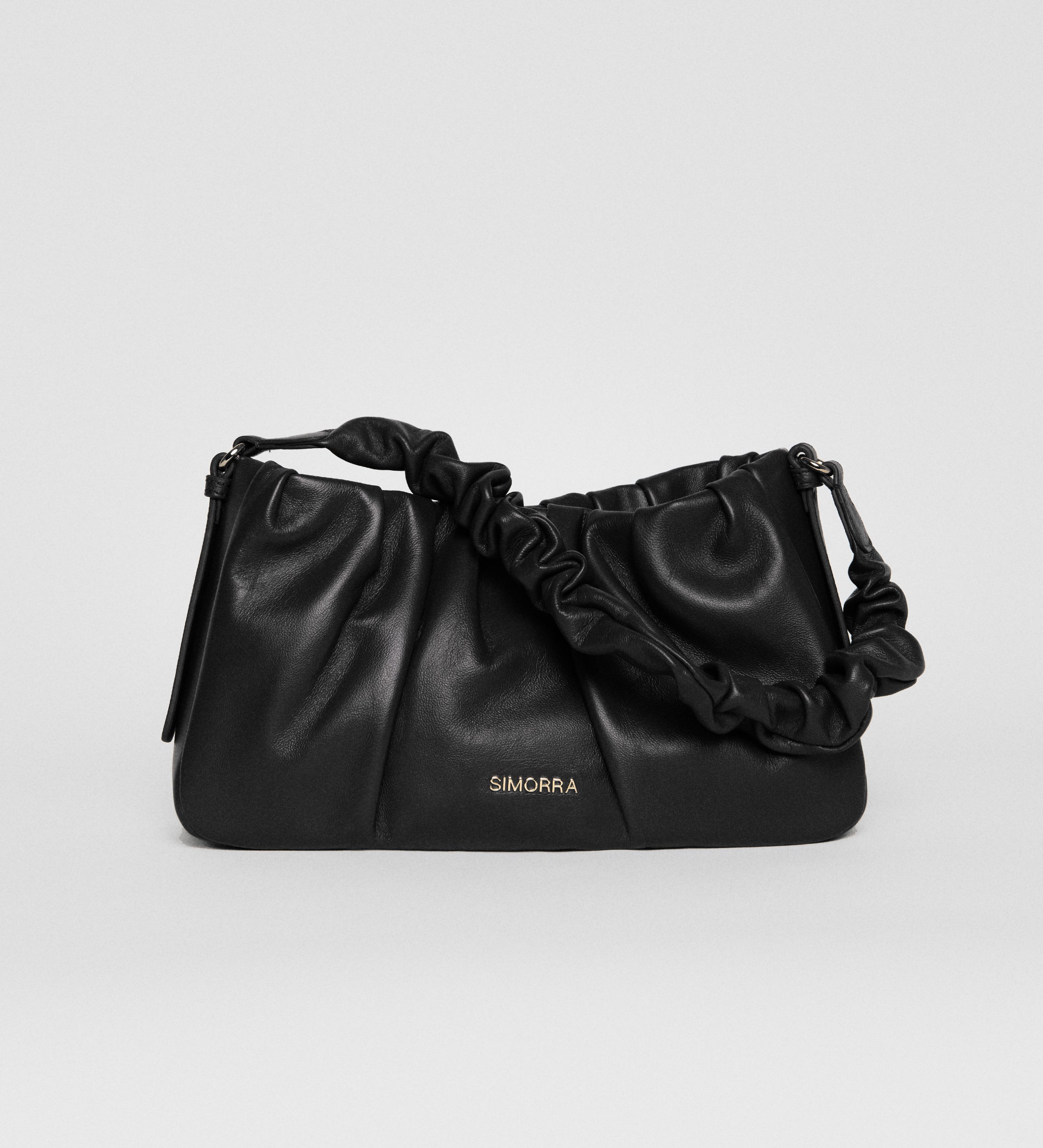 Draped leather bag