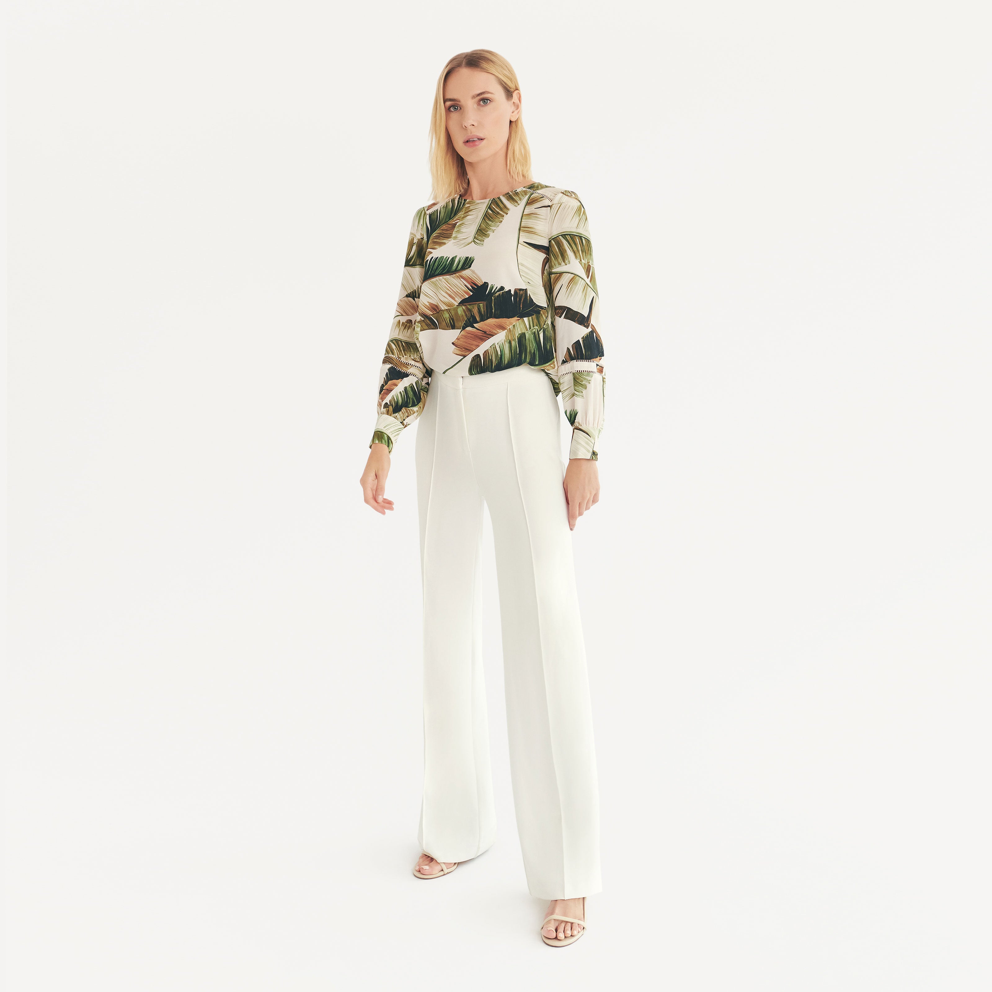 Blusa de crepe estampada