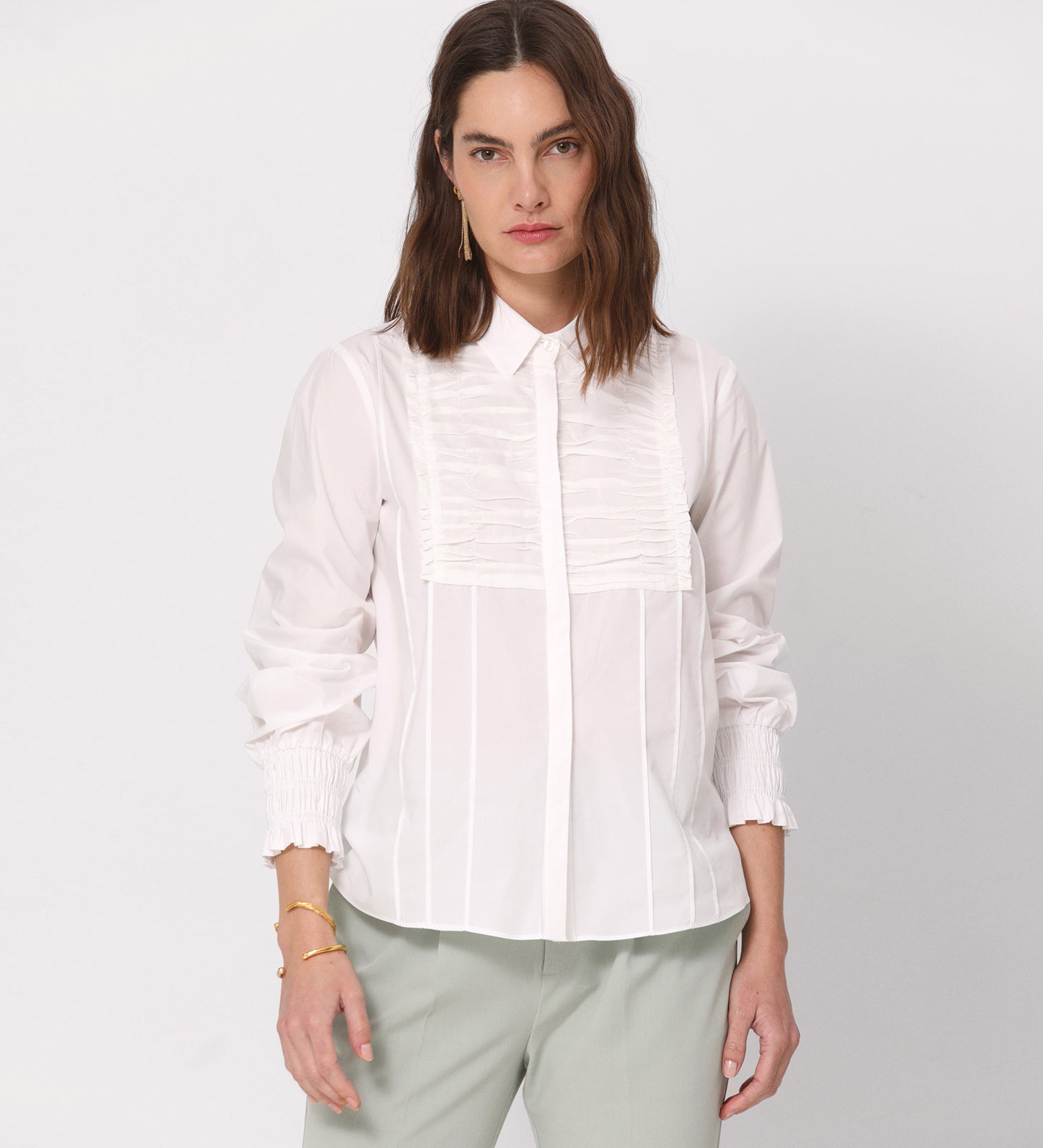 Camisa voile pecherín fruncido