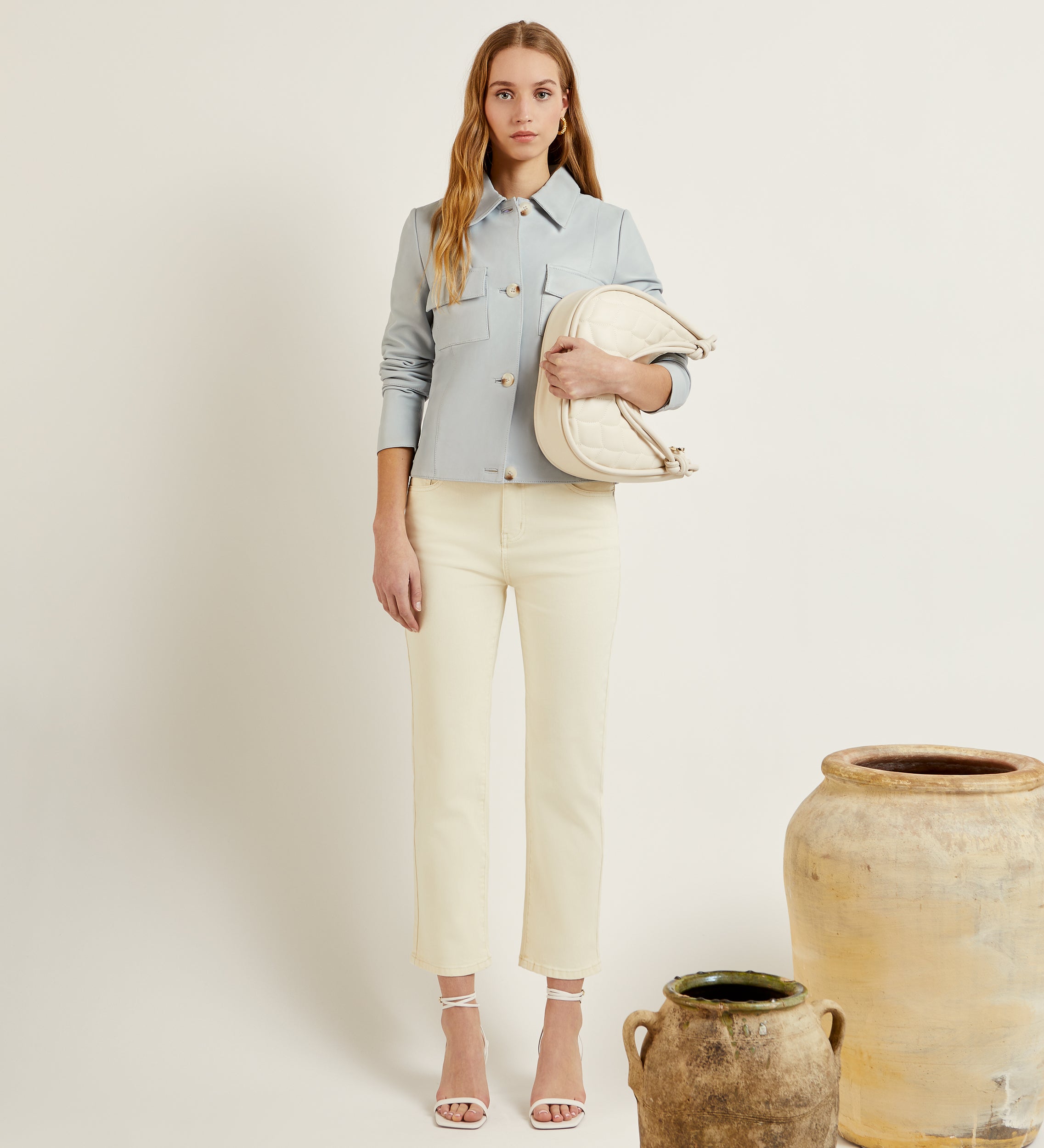 Nappa leather jacket with pockets