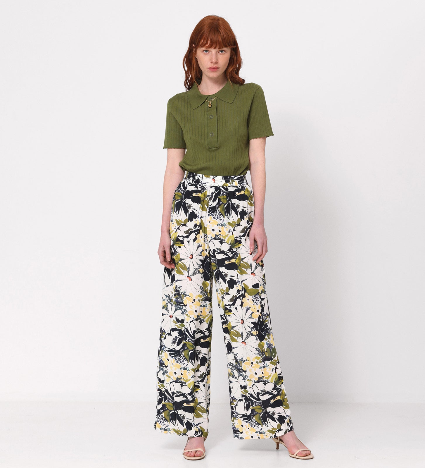 Pantalon large imprimé