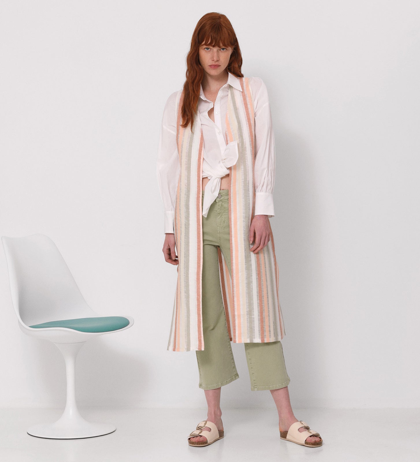 Long linen vest