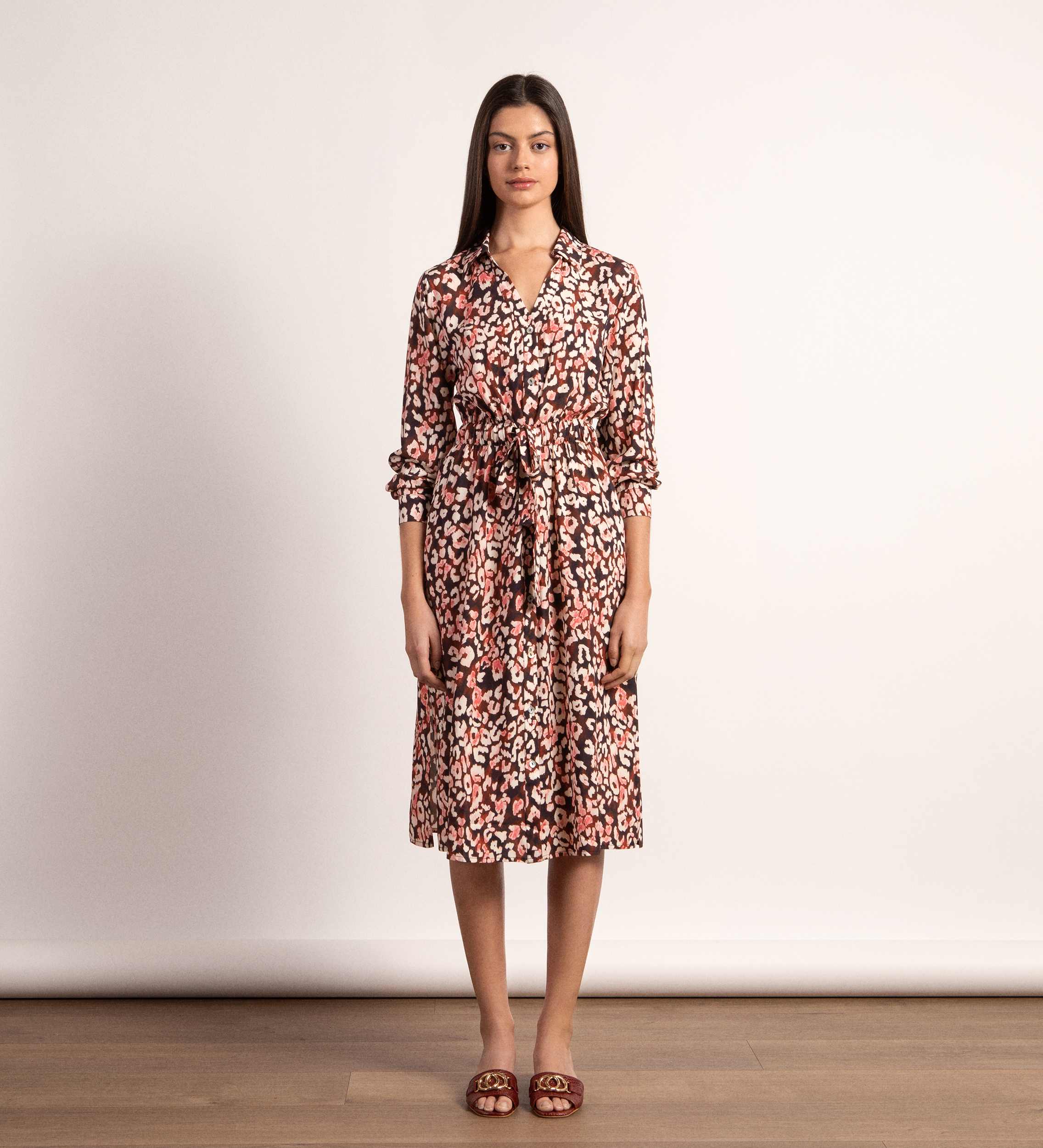Vestido camisero estampado
