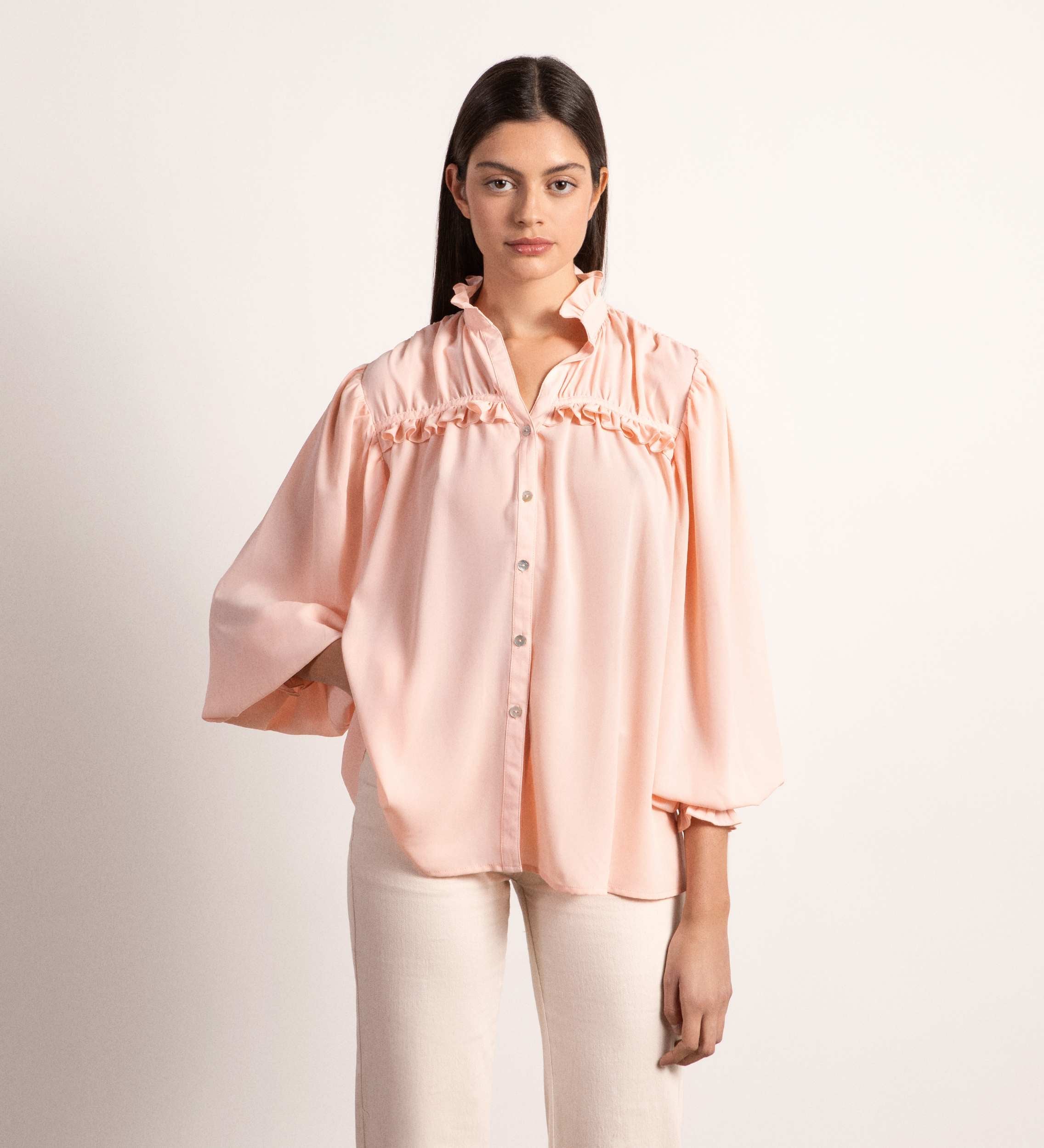Blouse with ruffle details