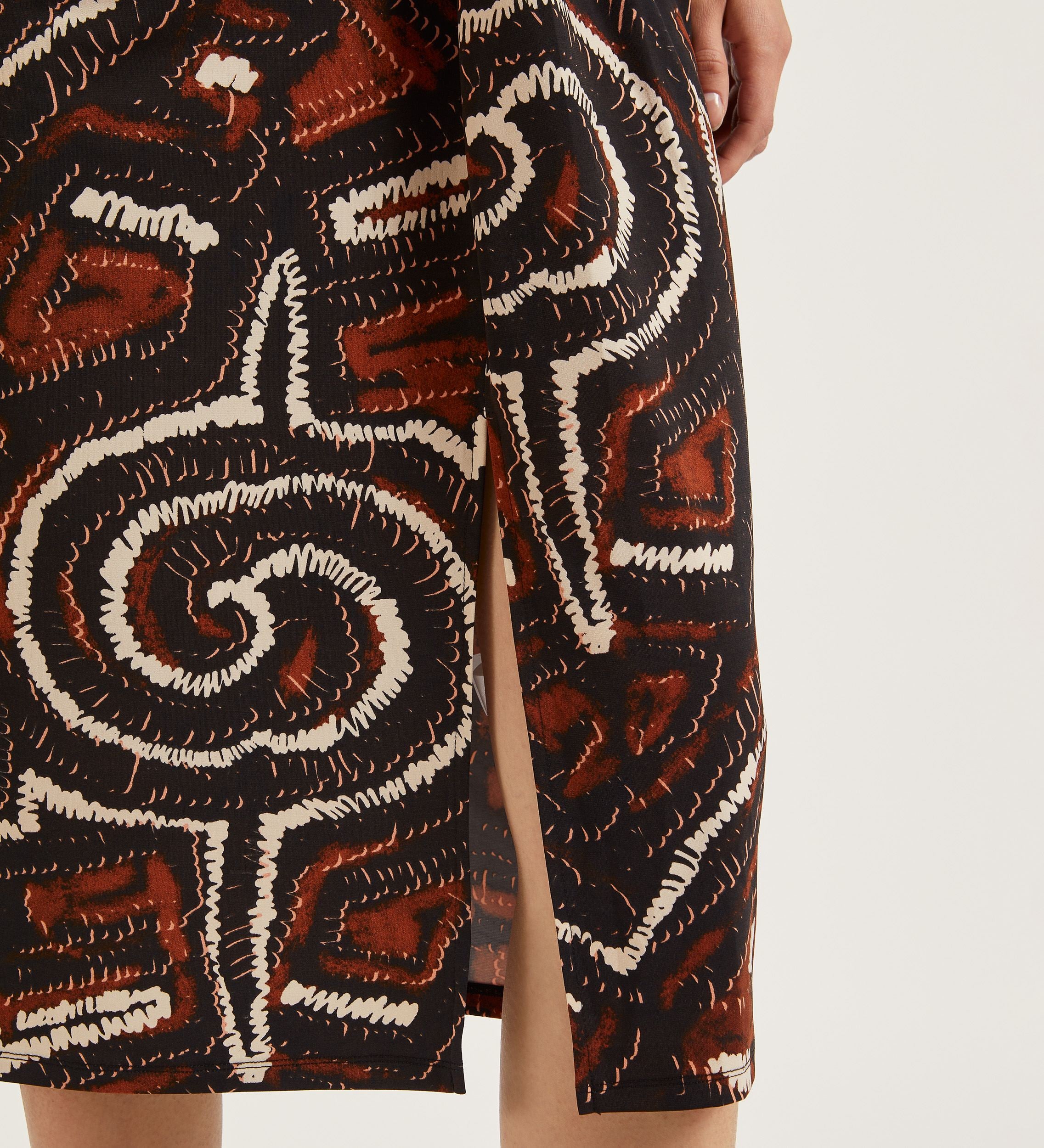 Printed knit skirt