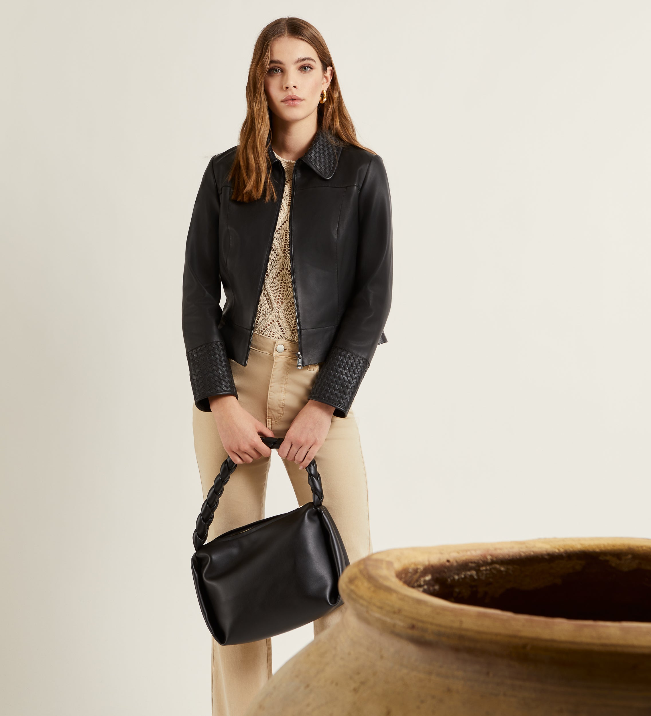 Braided nappa jacket