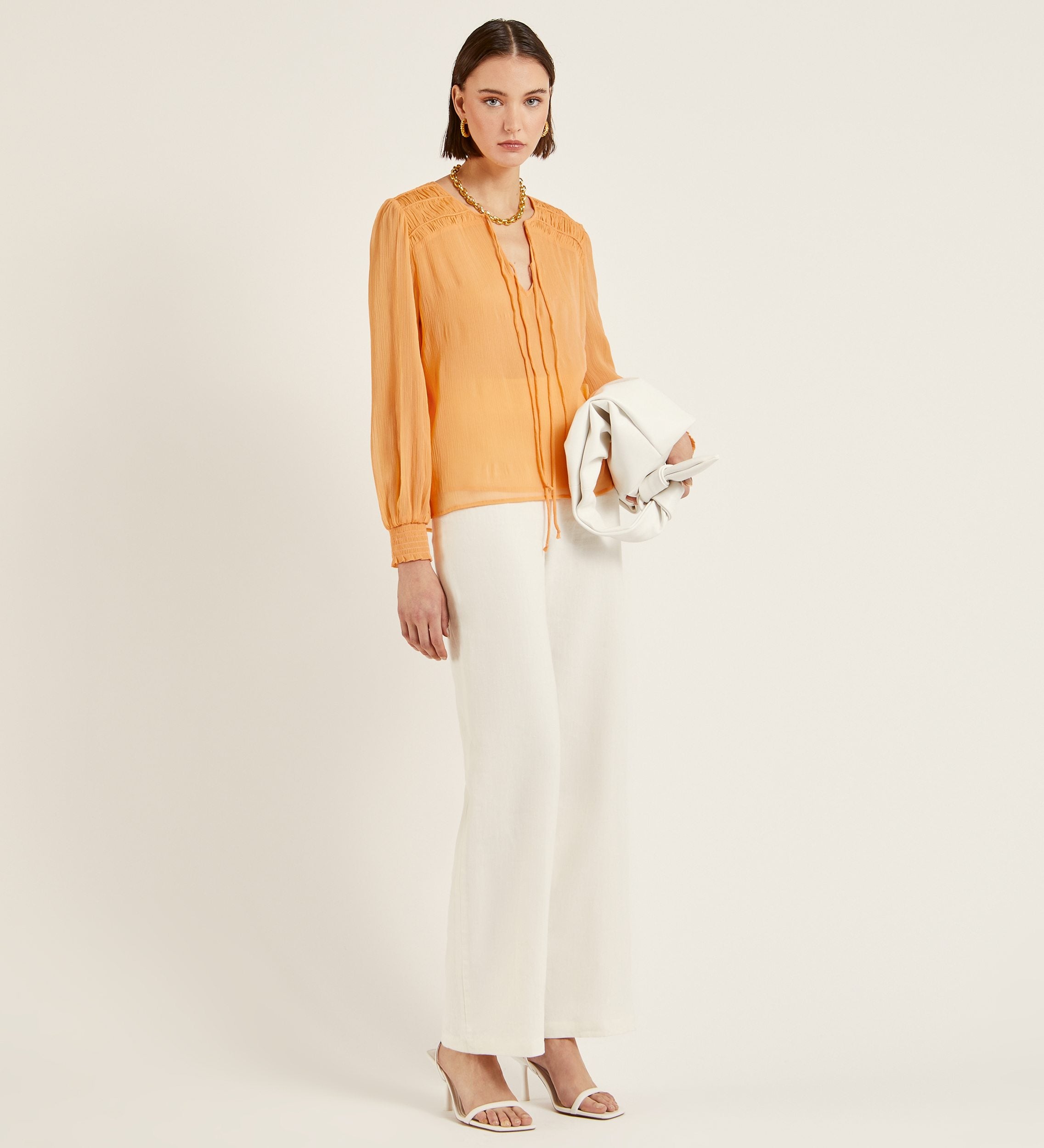 Blusa tejido efecto arrugado