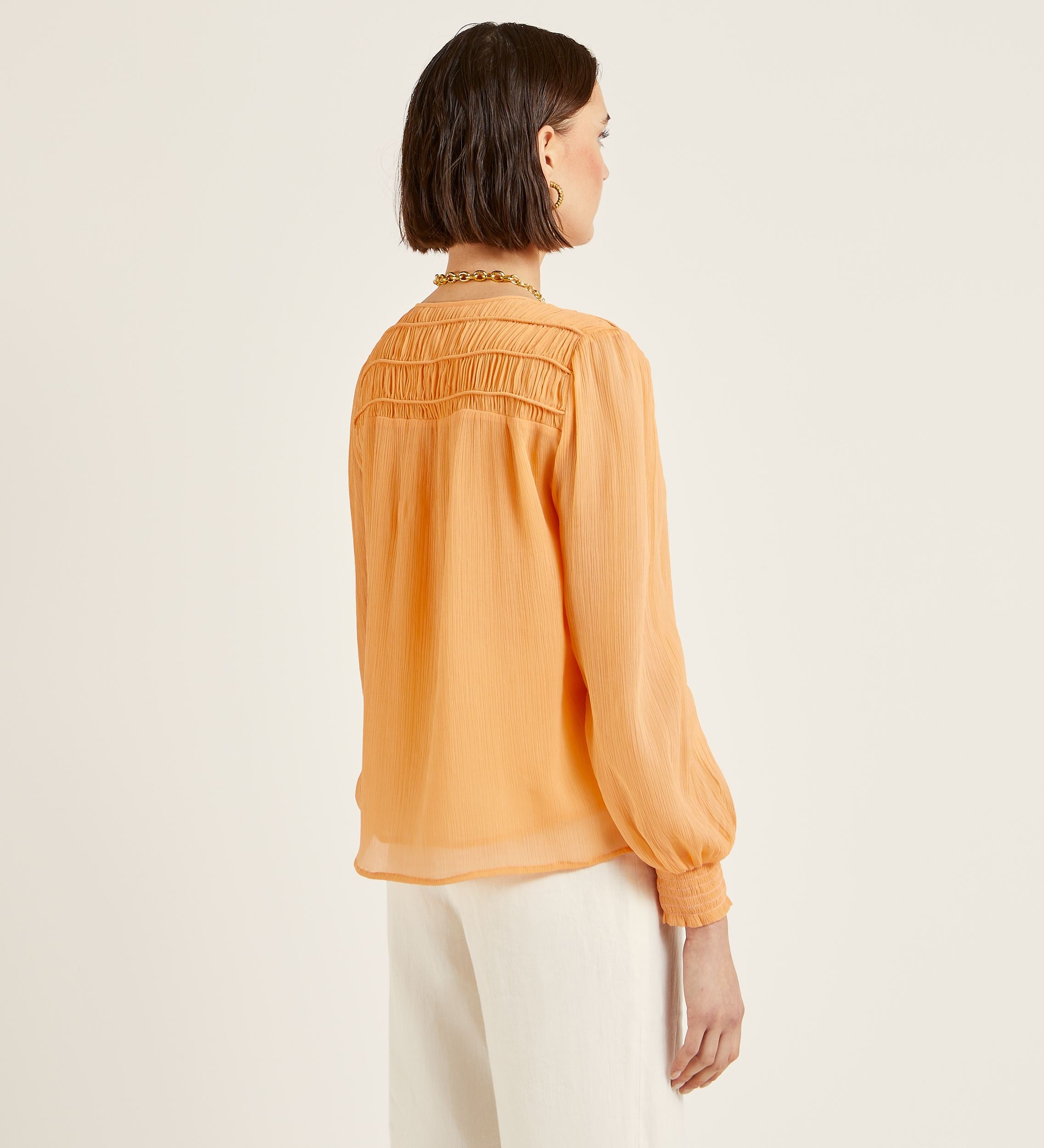 Blusa tejido efecto arrugado