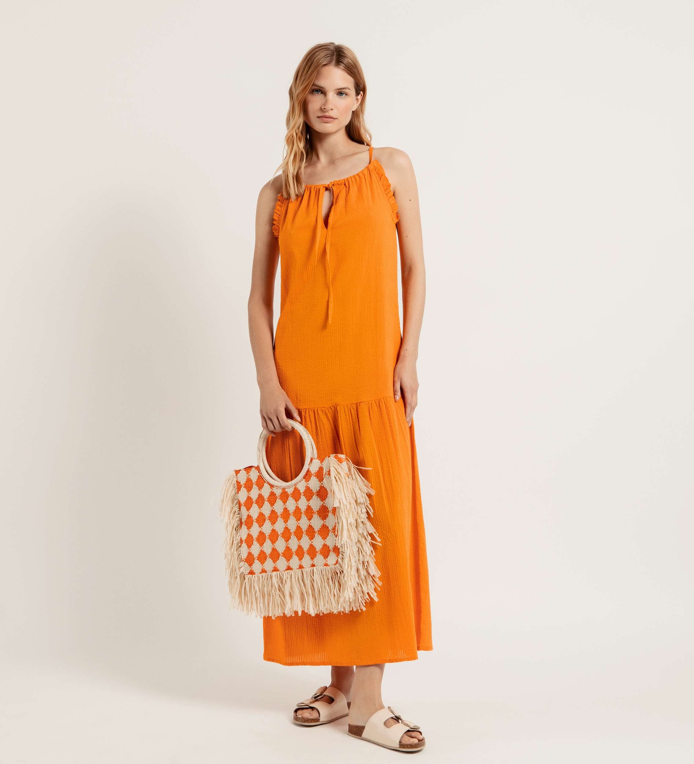 Robe licou texturée
