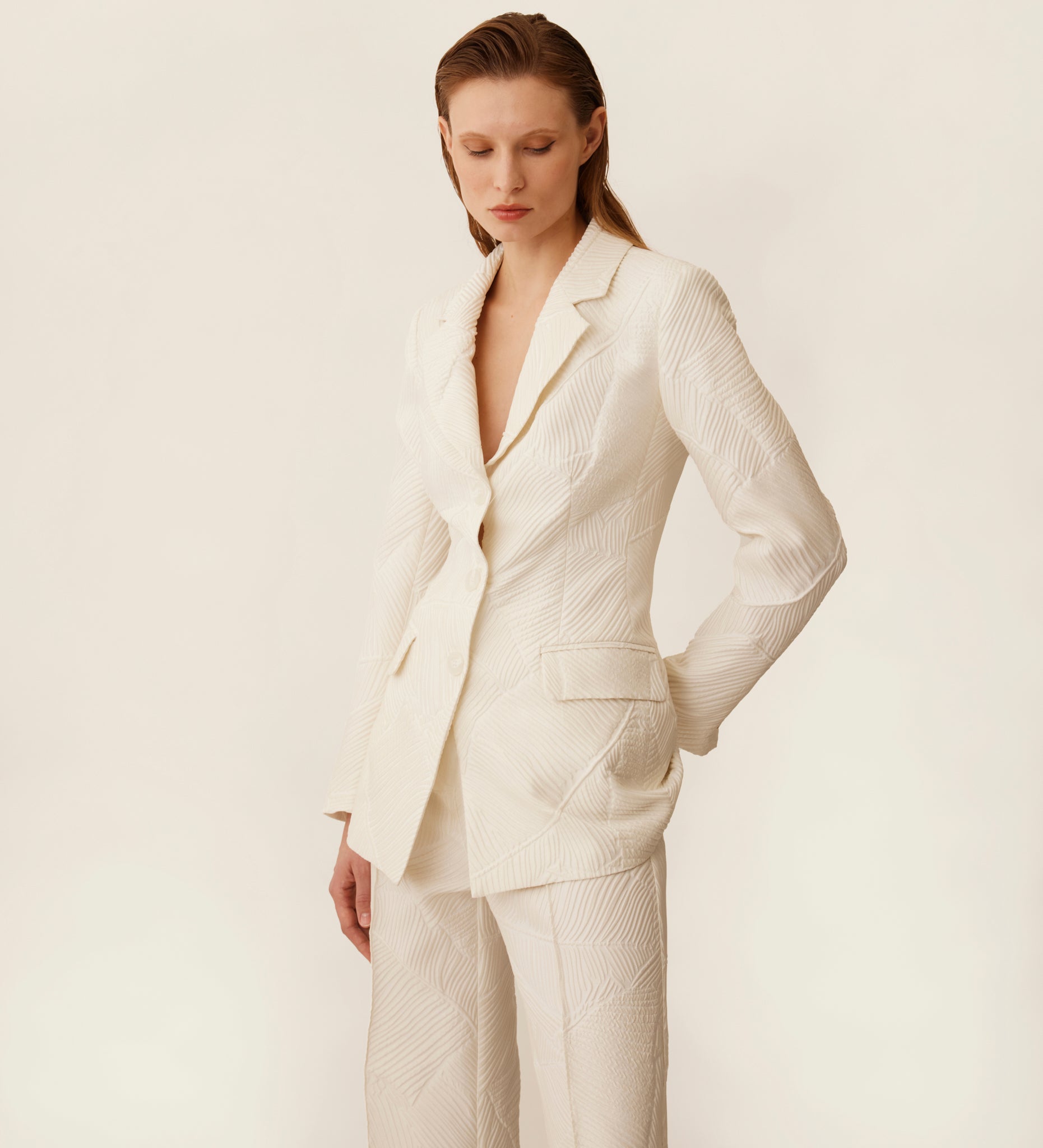 Americana jacquard entallada