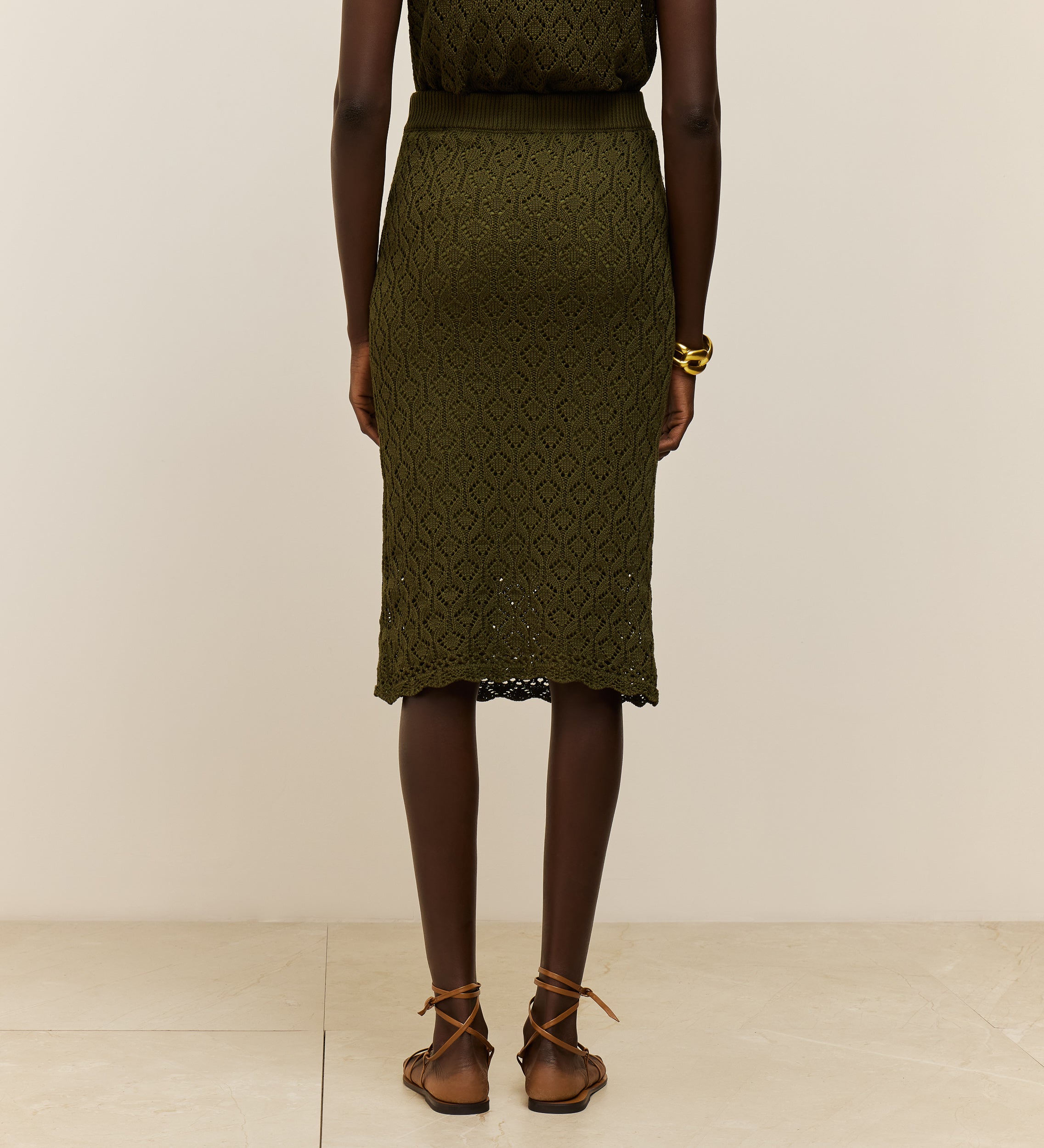 Tricot openwork skirt