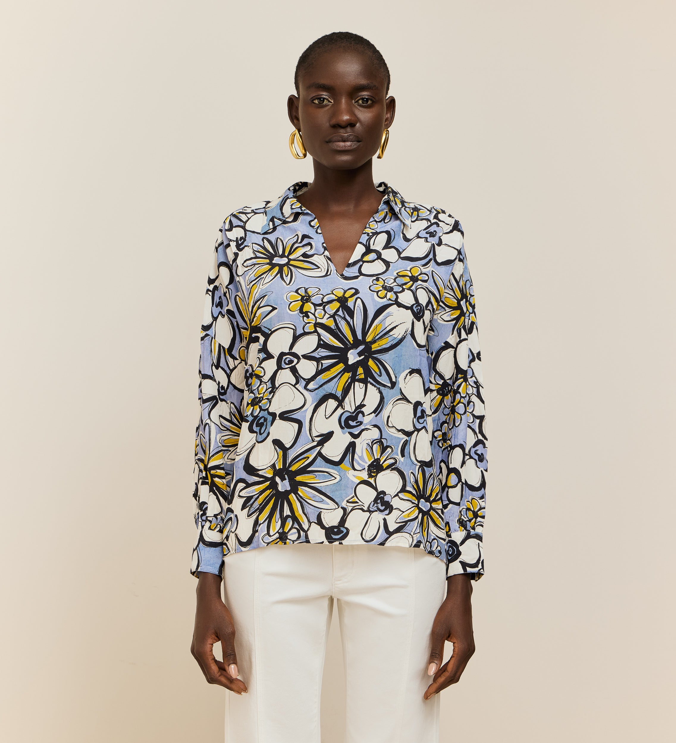 Flower print blouse